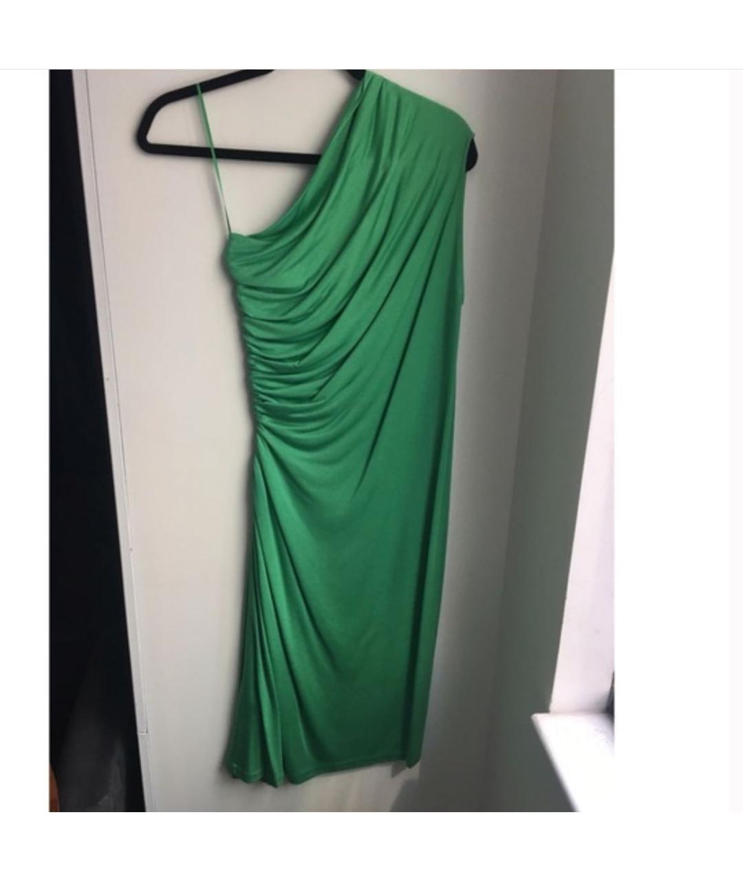 RALPH LAUREN Зеленые хлопковое коктейльное платье, фото 2