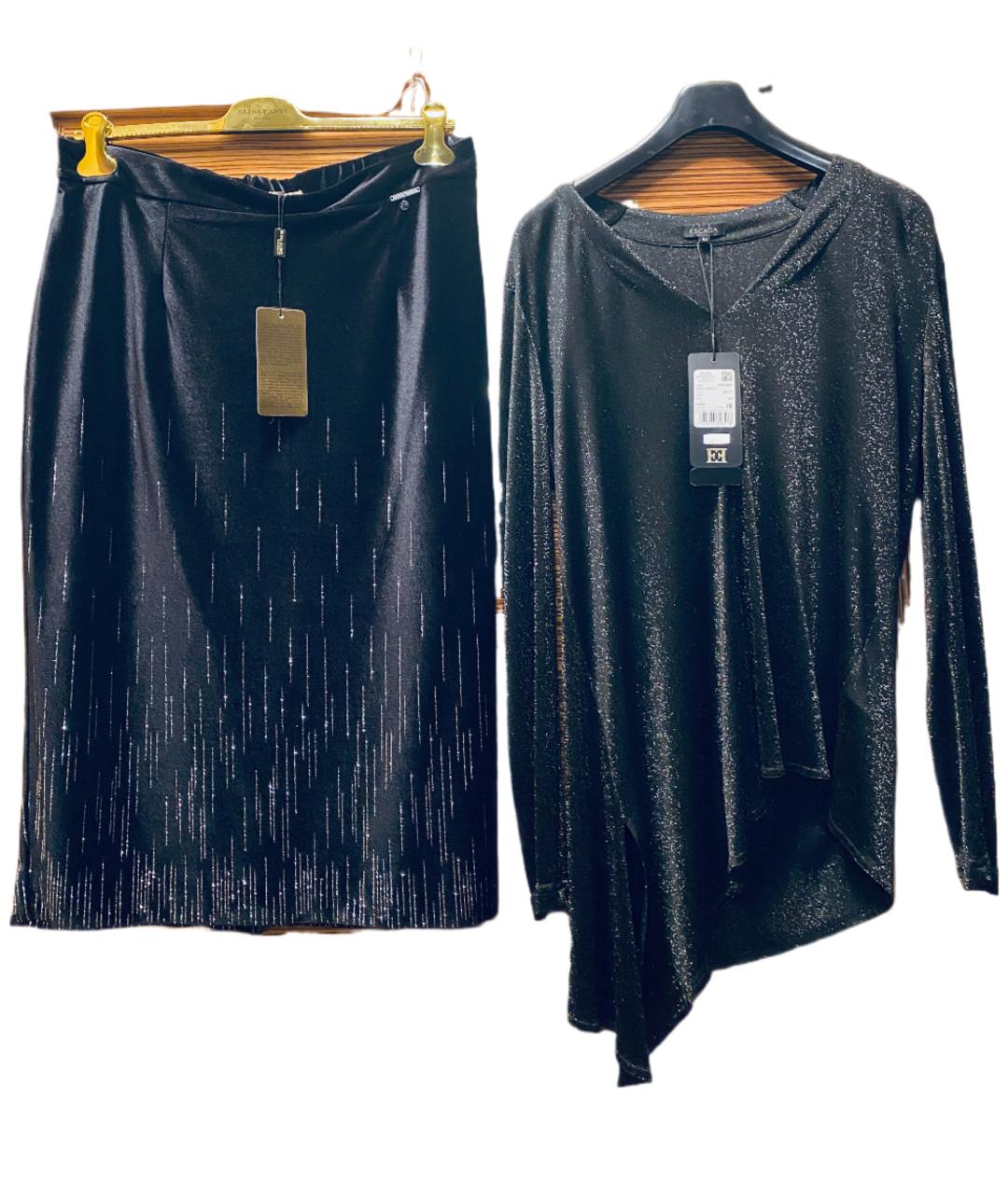 ESCADA Черный вискозный костюм с юбками, фото 7