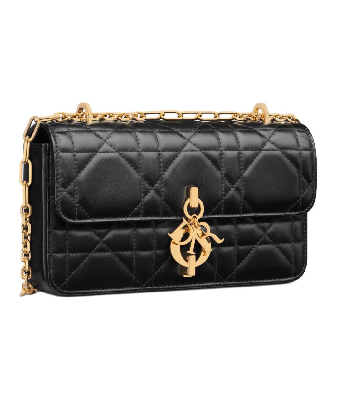 CHRISTIAN DIOR Черная кожаная сумка через плечо, фото 3