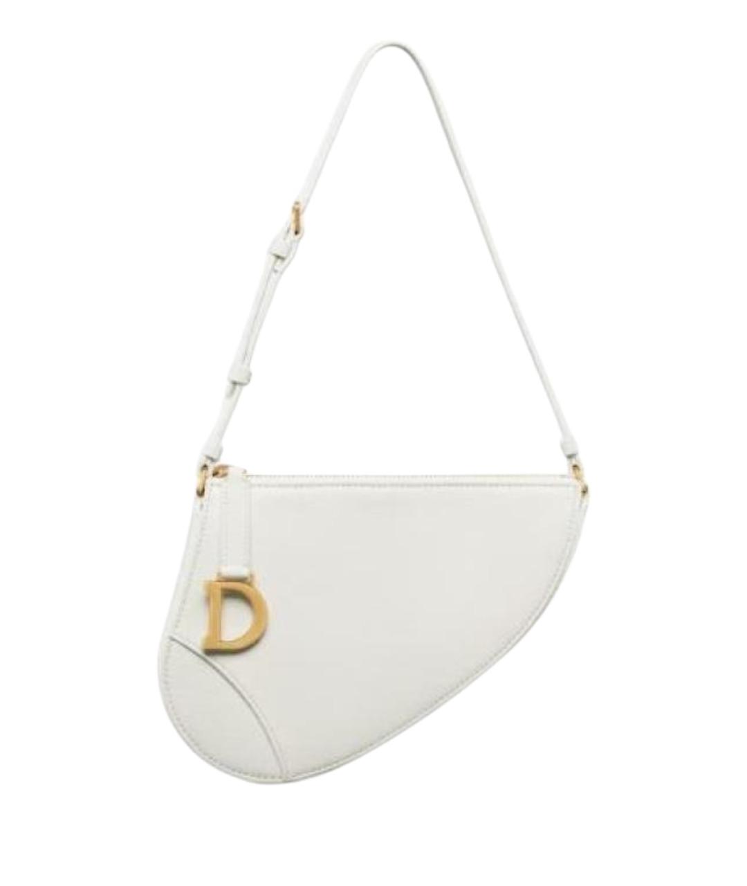 CHRISTIAN DIOR Белая кожаная сумка через плечо, фото 1