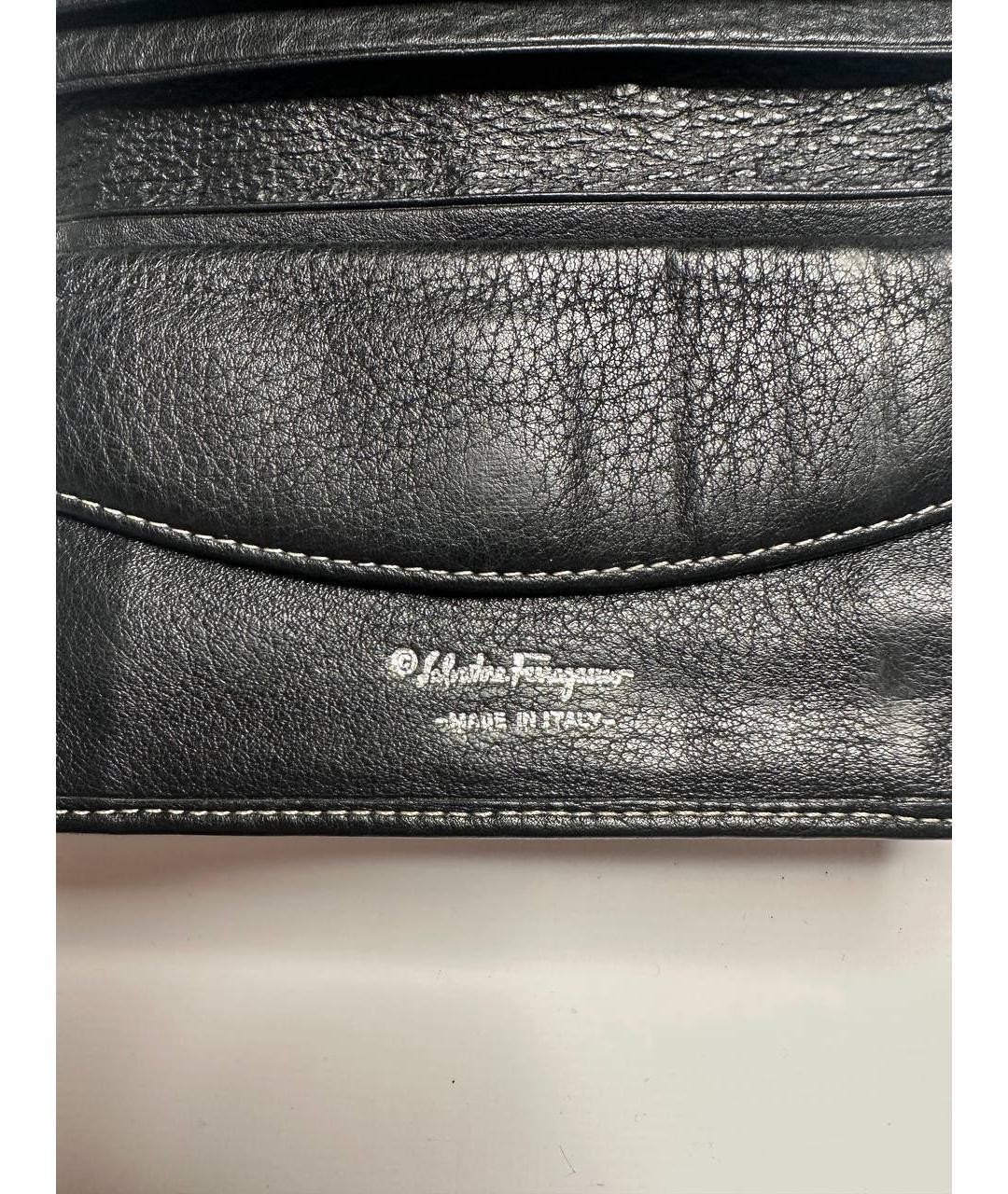 FERRAGAMO Черный кожаный кошелек, фото 4