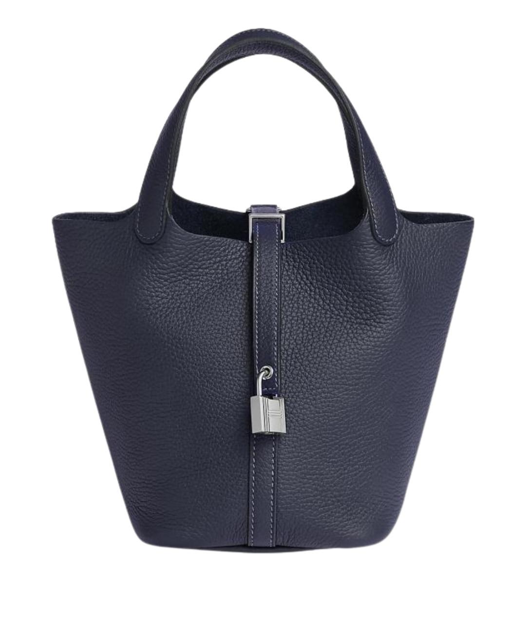 HERMES Темно-синяя кожаная сумка через плечо, фото 1