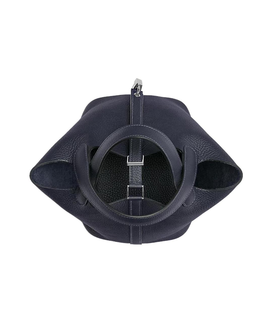 HERMES Темно-синяя кожаная сумка через плечо, фото 4