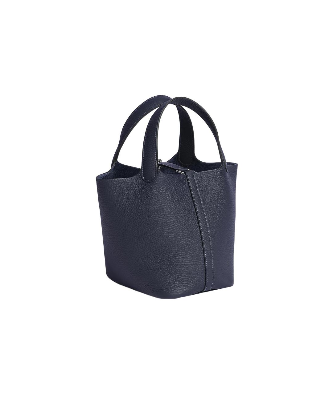 HERMES Темно-синяя кожаная сумка через плечо, фото 3