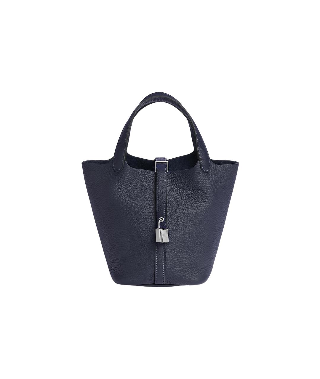 HERMES Темно-синяя кожаная сумка через плечо, фото 6