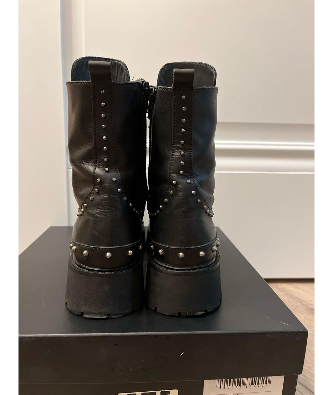 PINKO Черные кожаные ботинки, фото 4