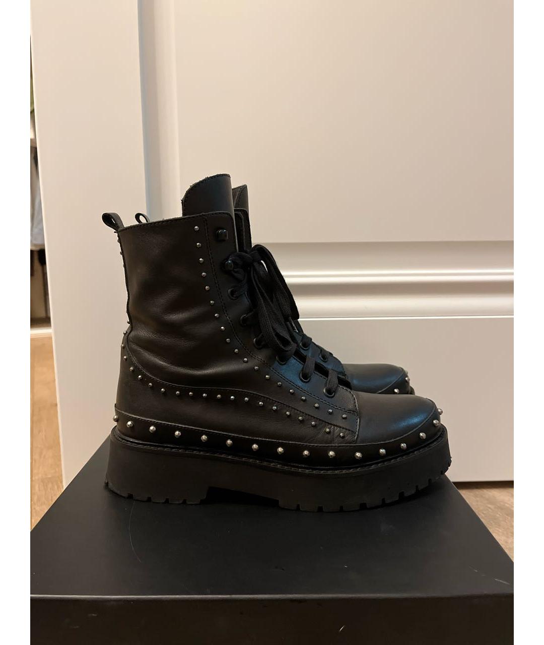 PINKO Черные кожаные ботинки, фото 7