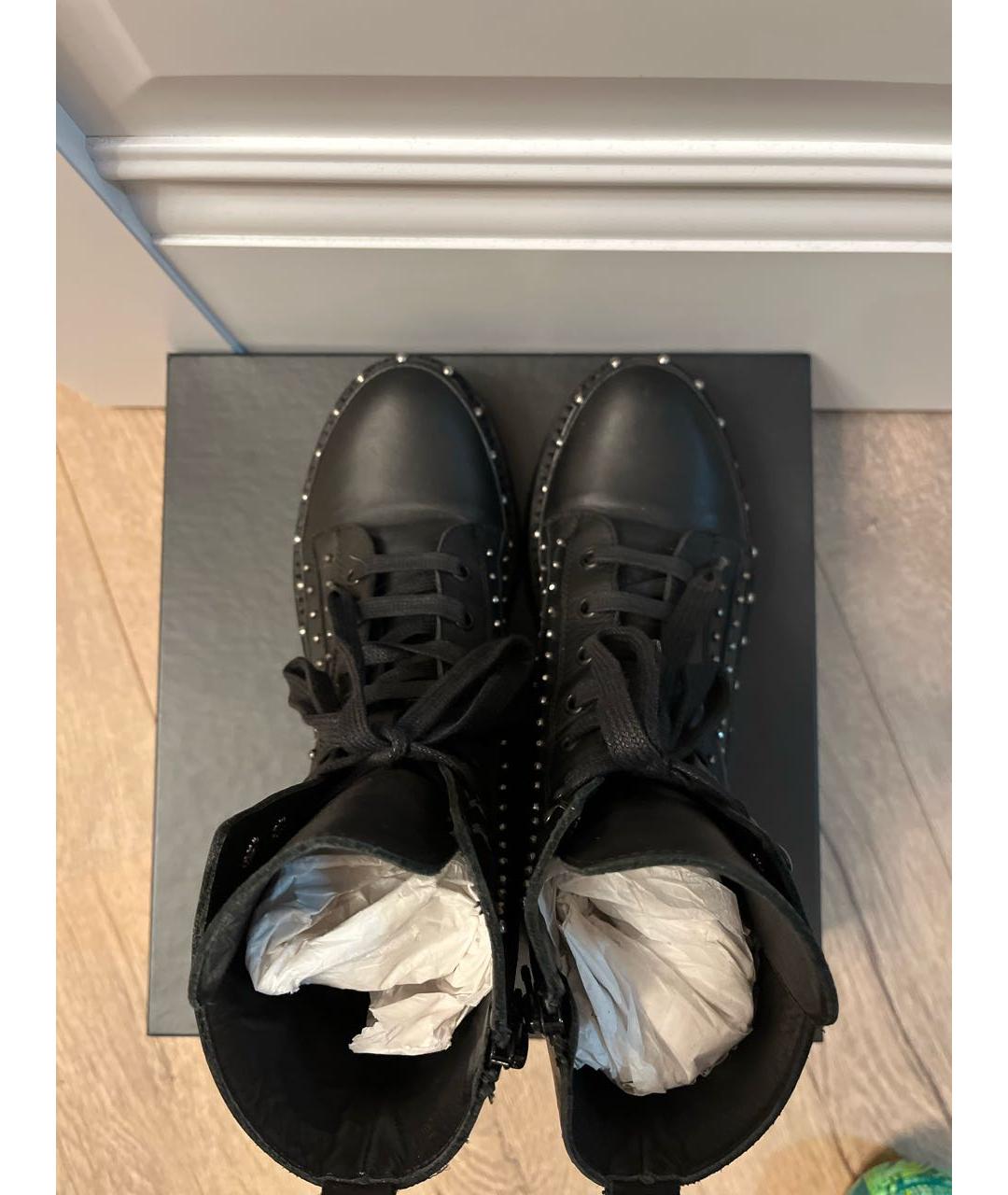 PINKO Черные кожаные ботинки, фото 3