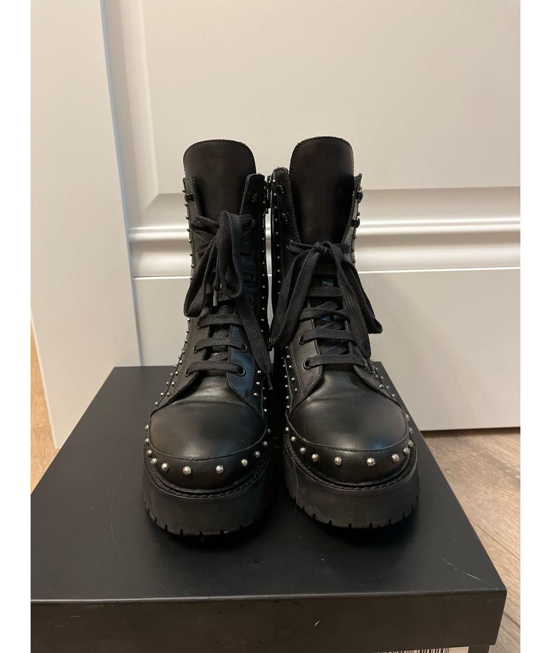 PINKO Черные кожаные ботинки, фото 2