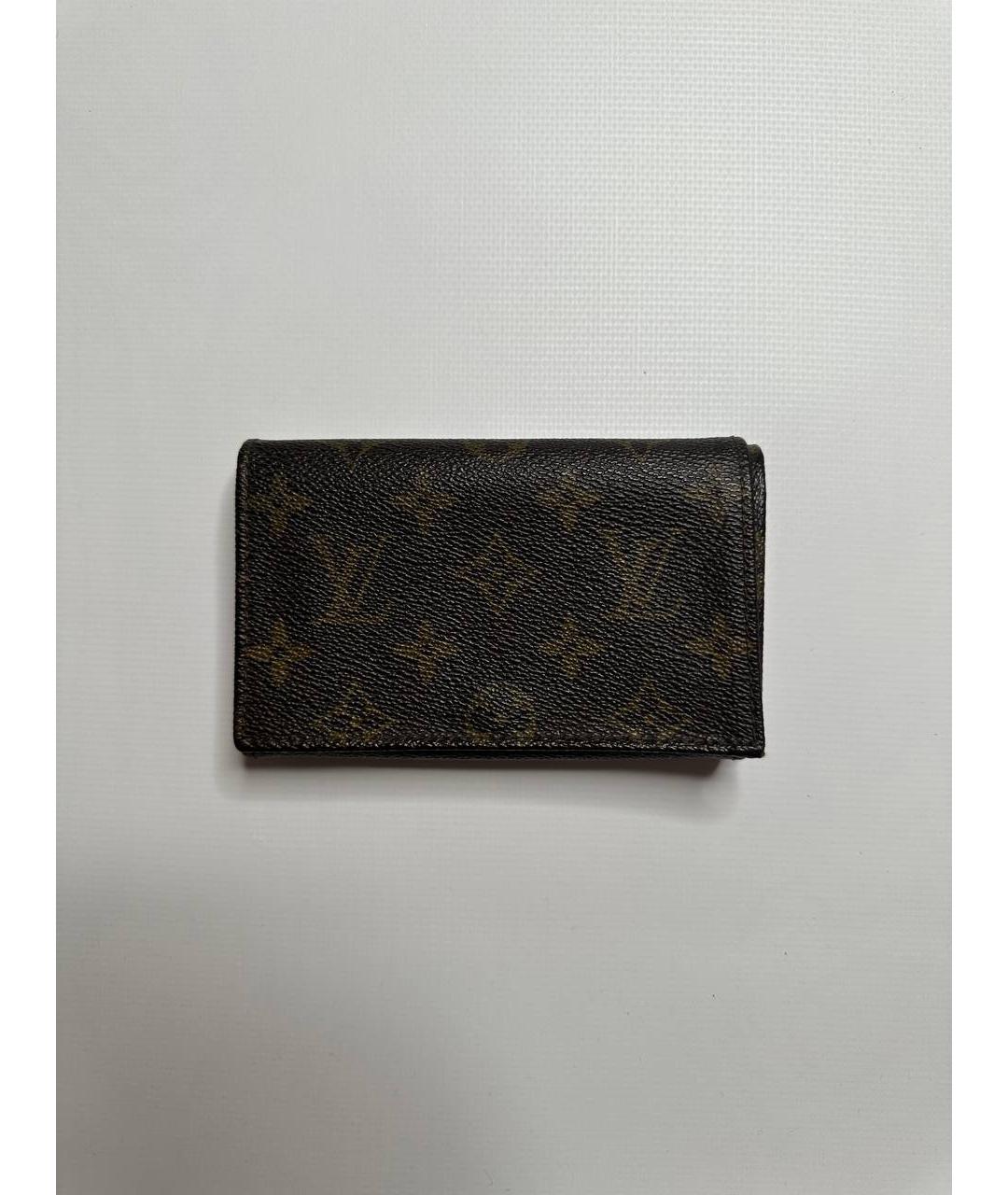 LOUIS VUITTON Коричневый кожаный кошелек, фото 7