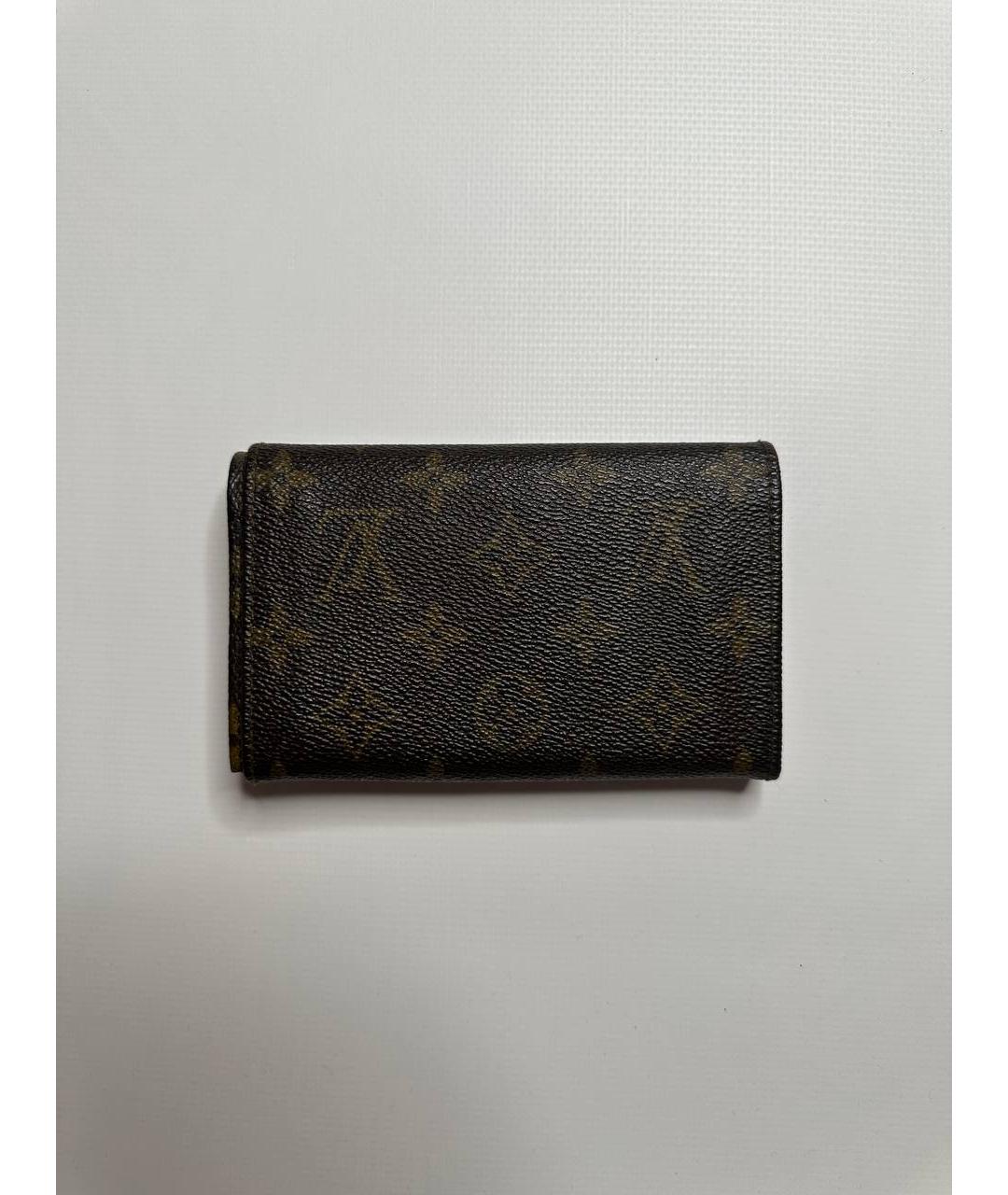 LOUIS VUITTON Коричневый кожаный кошелек, фото 2