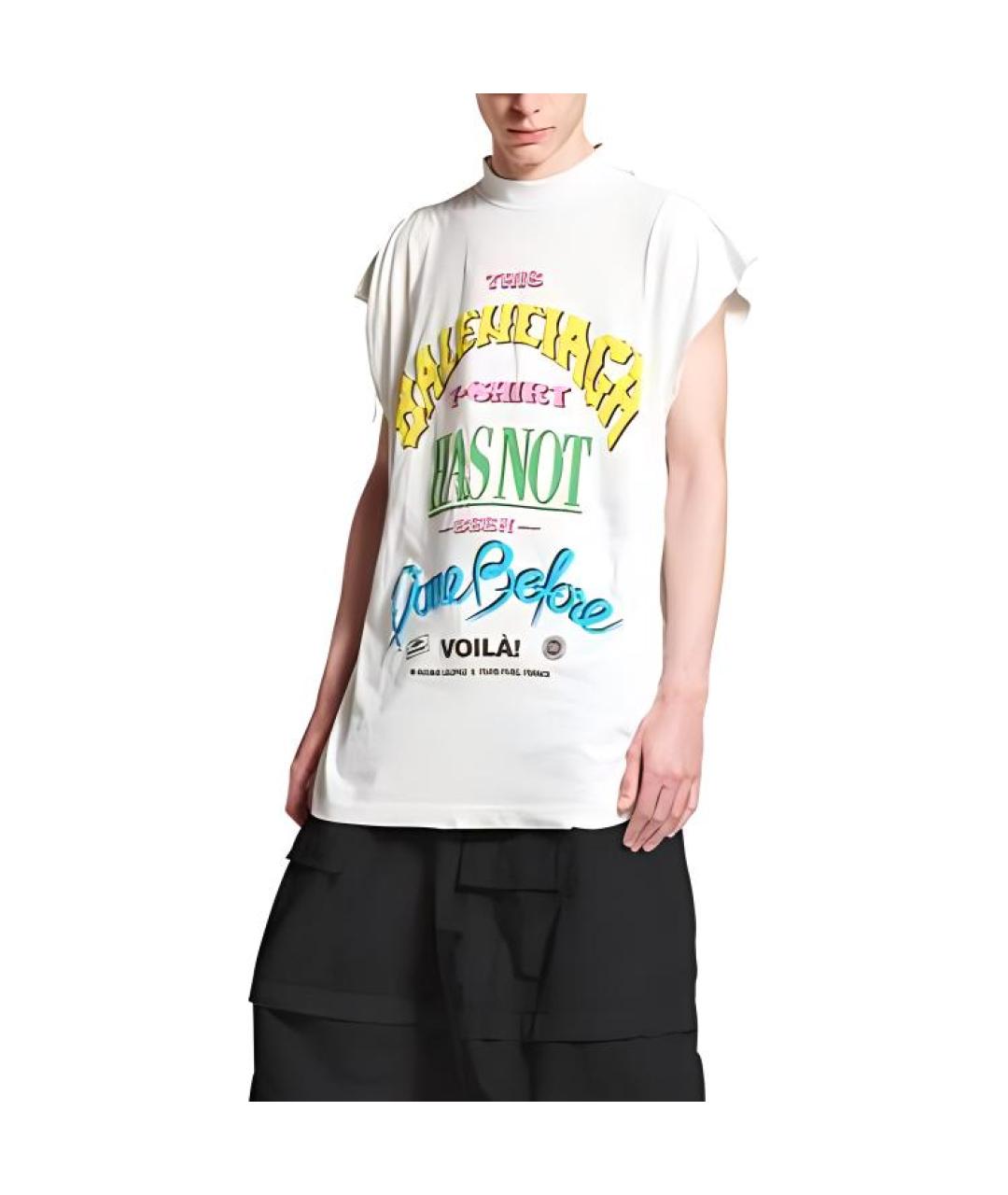 BALENCIAGA Белая хлопковая майка, фото 3