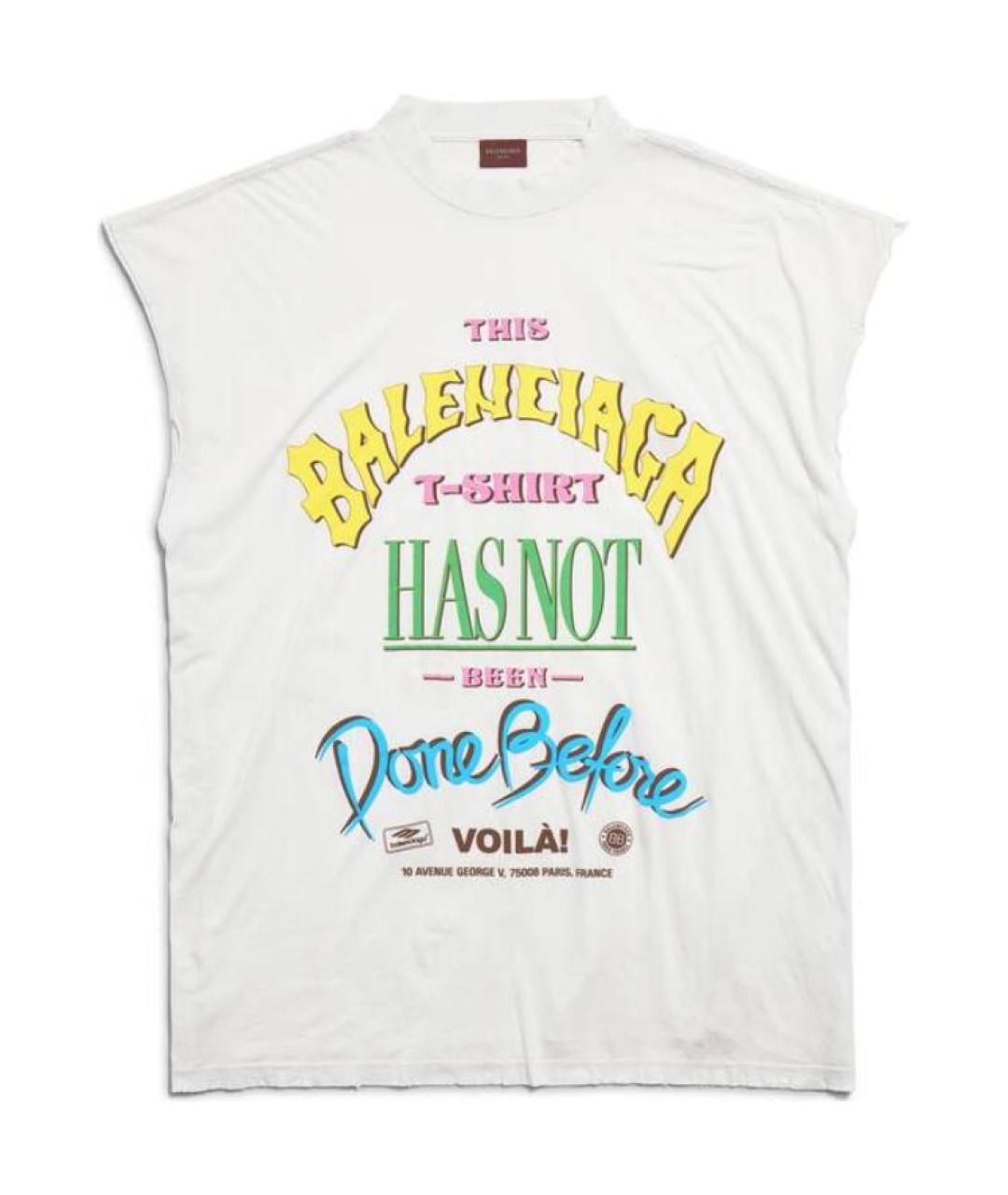 BALENCIAGA Белая хлопковая майка, фото 1