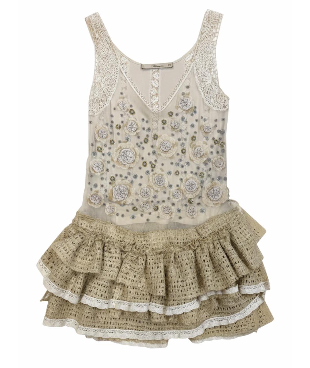 BLUMARINE Бежевая сетчатая туника, фото 1