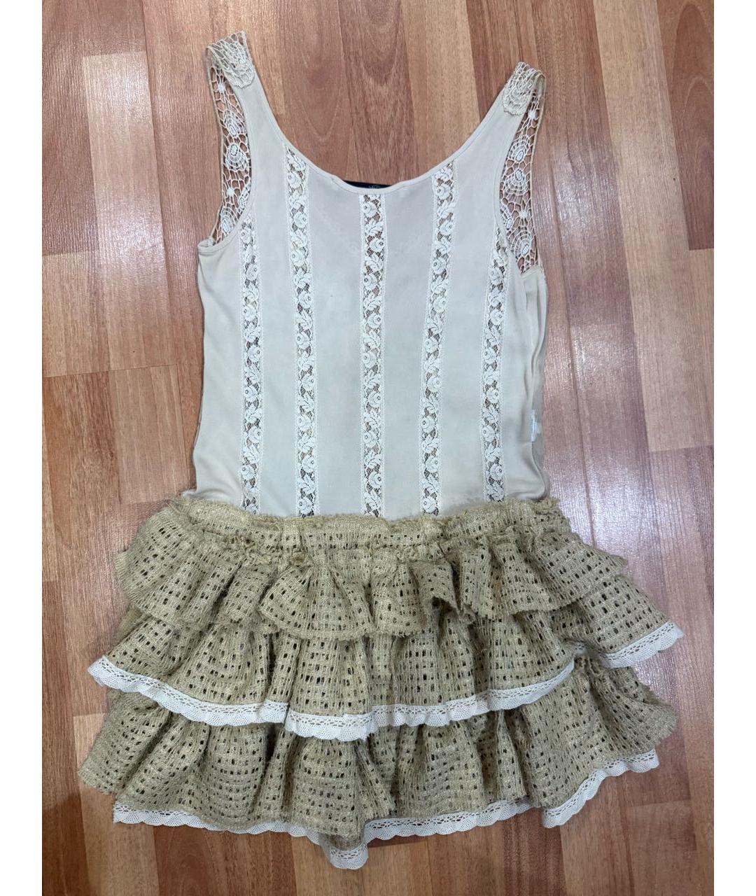 BLUMARINE Бежевая сетчатая туника, фото 2