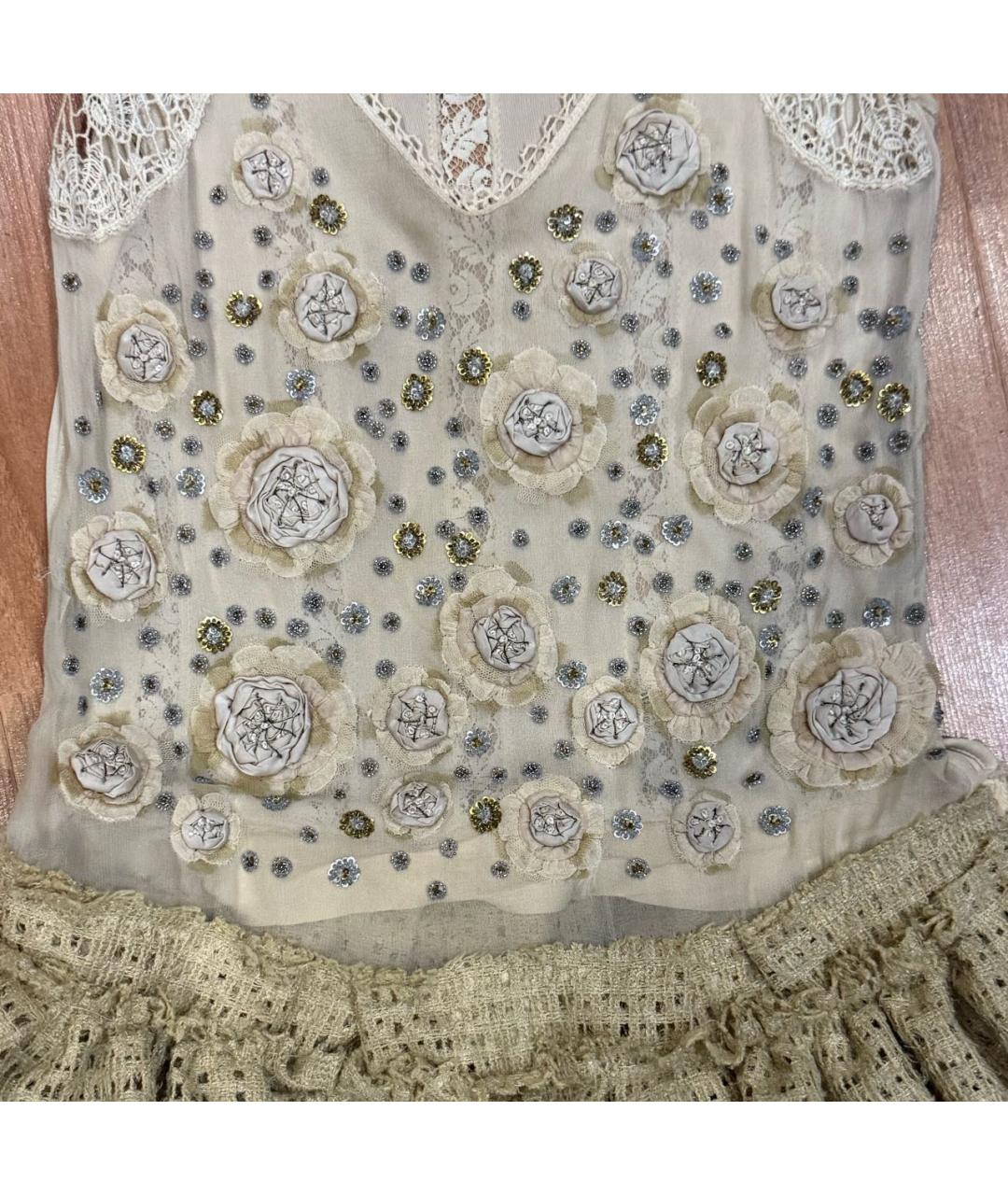 BLUMARINE Бежевая сетчатая туника, фото 4