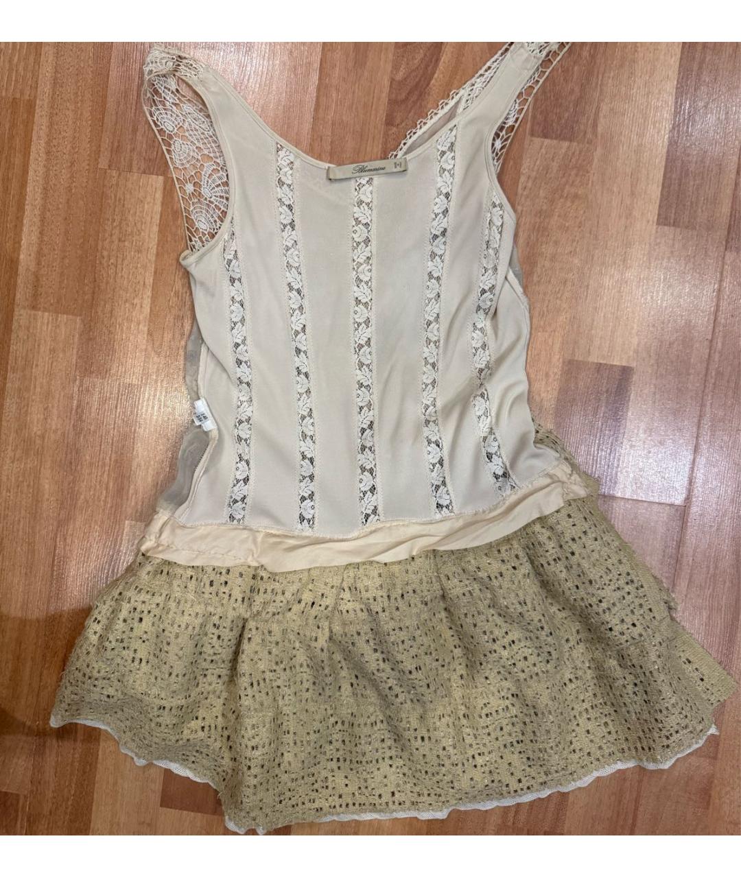 BLUMARINE Бежевая сетчатая туника, фото 3