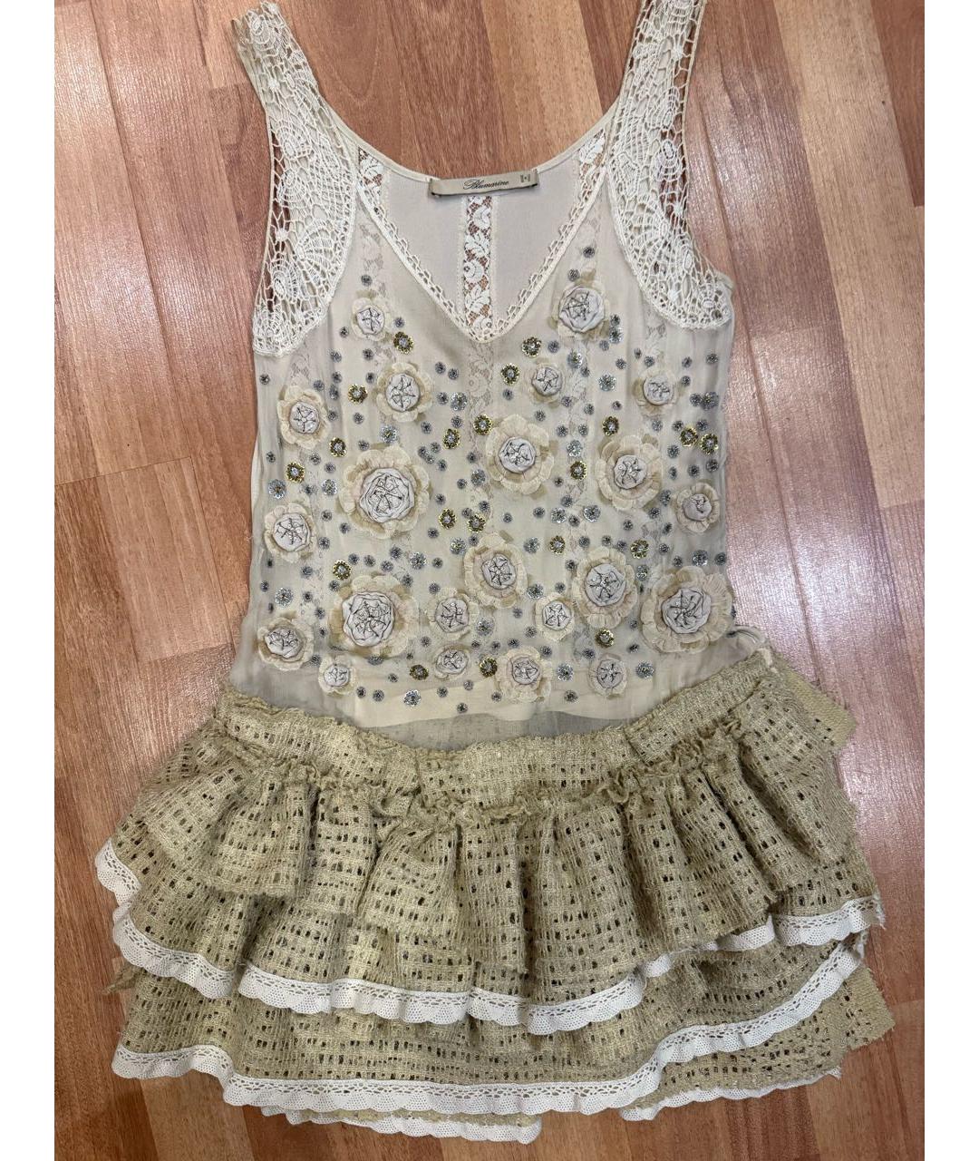 BLUMARINE Бежевая сетчатая туника, фото 5