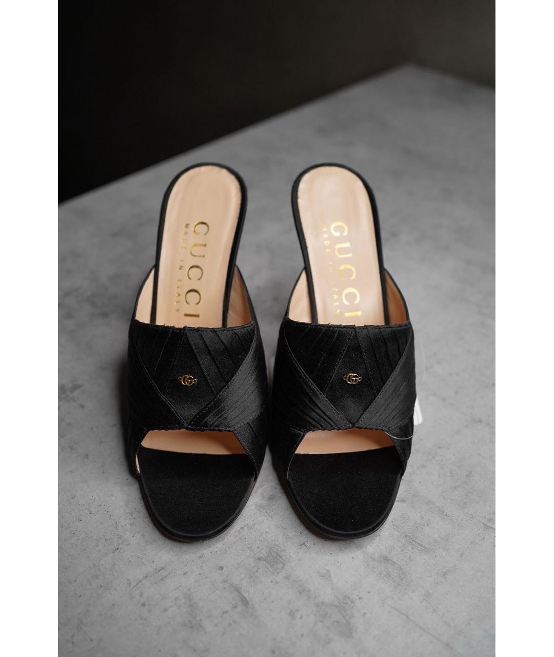 GUCCI Черные текстильные мюли, фото 3