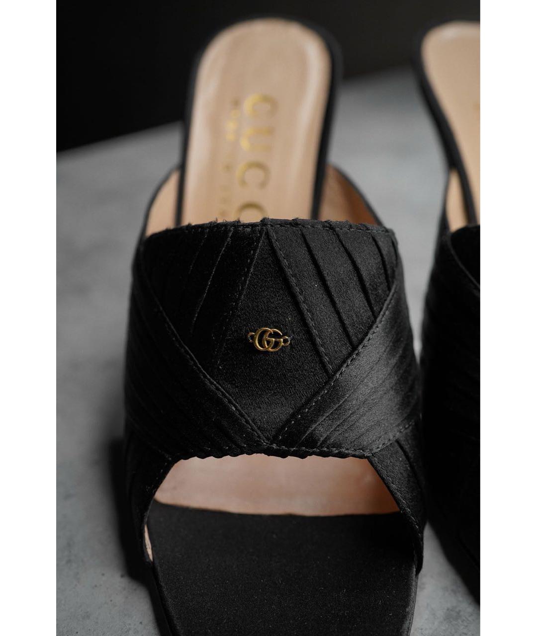 GUCCI Черные текстильные мюли, фото 5