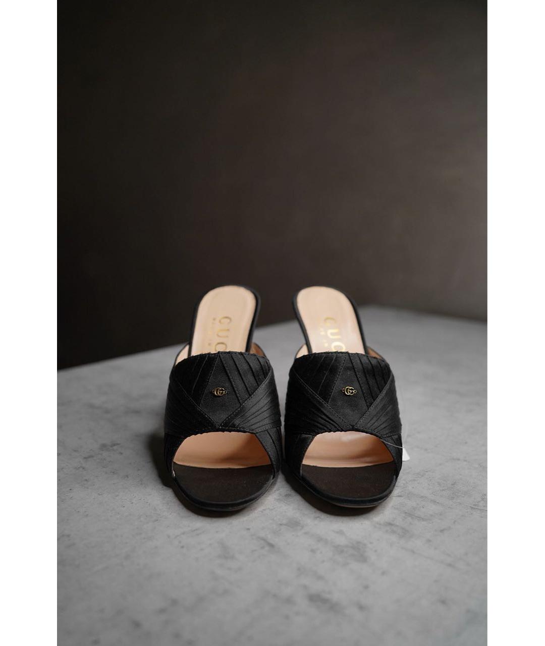 GUCCI Черные текстильные мюли, фото 2