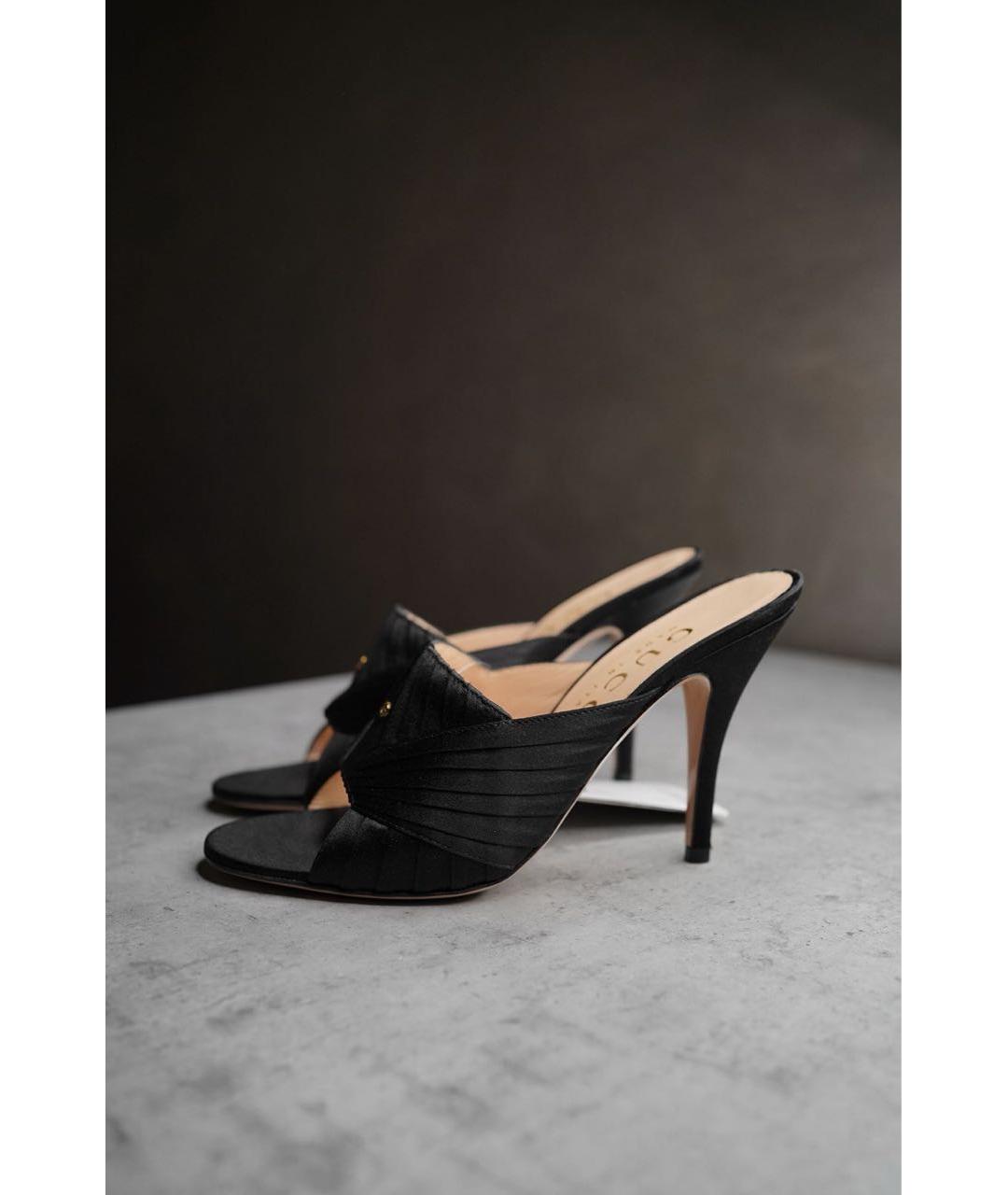 GUCCI Черные текстильные мюли, фото 7