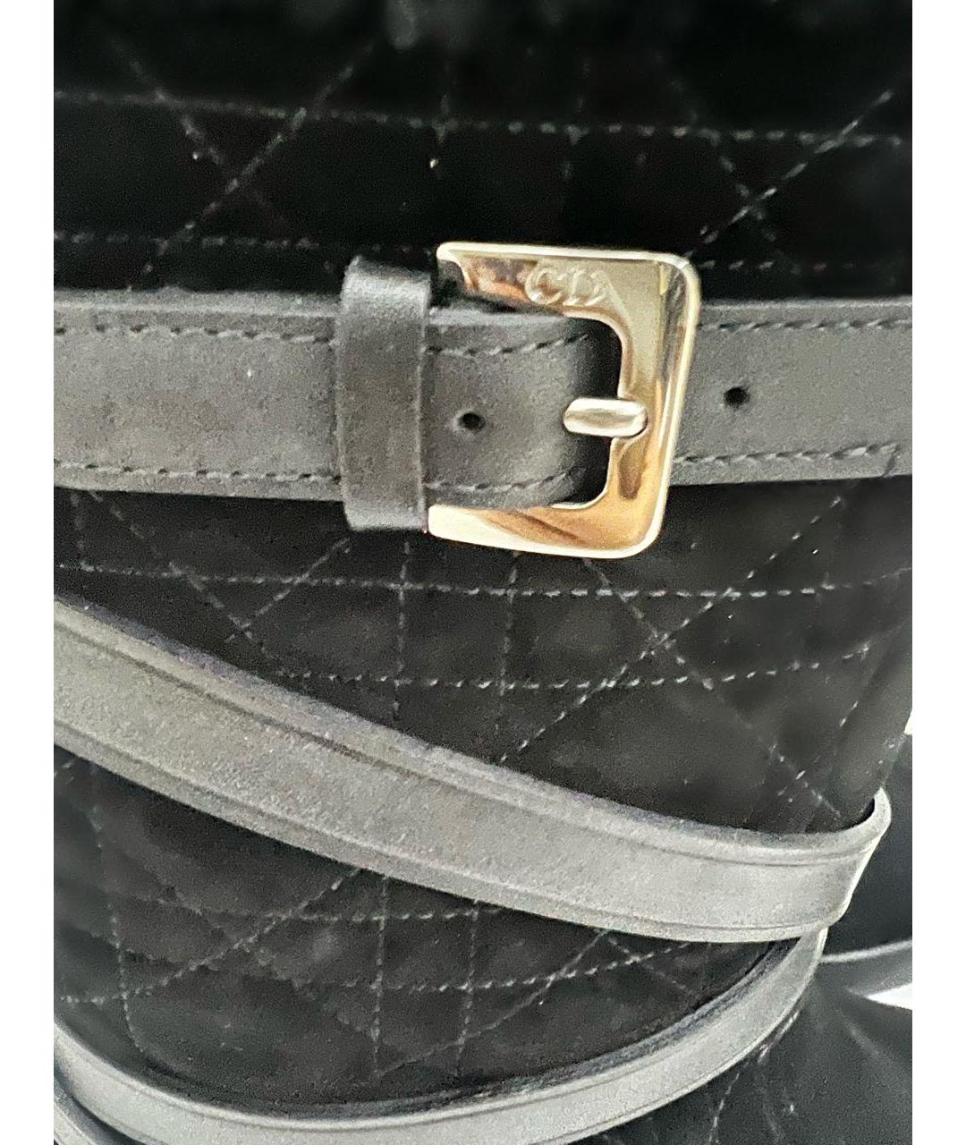 CHRISTIAN DIOR Черные замшевые сапоги, фото 7