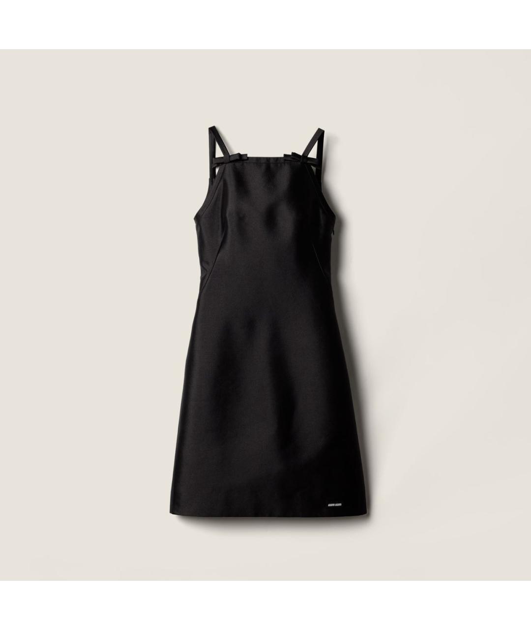 MIU MIU Черное шелковое повседневное платье, фото 4