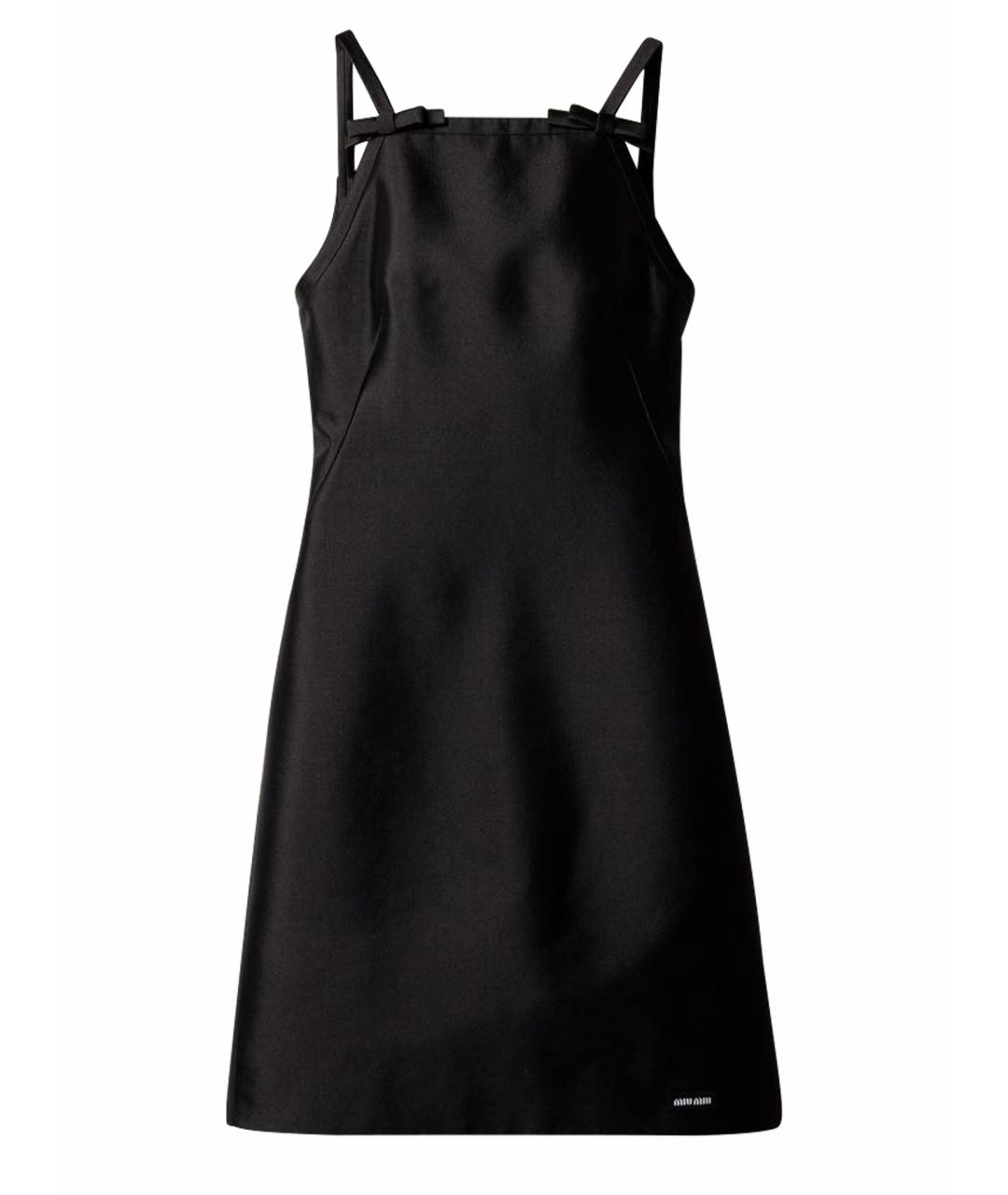 MIU MIU Черное шелковое повседневное платье, фото 1