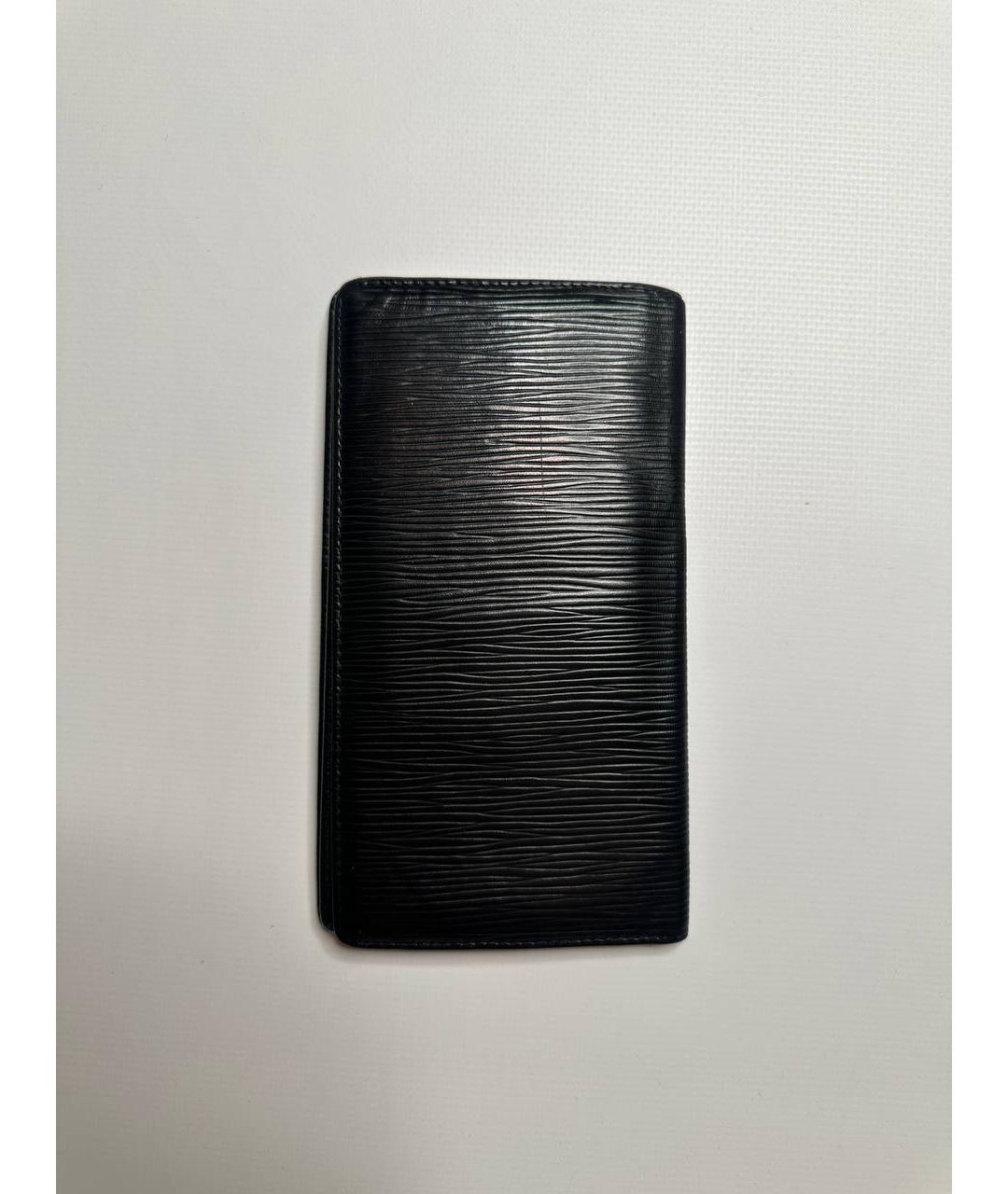 LOUIS VUITTON Черный кожаный кошелек, фото 2
