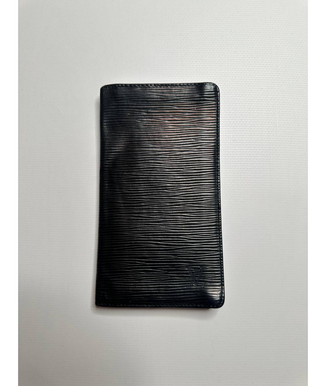 LOUIS VUITTON Черный кожаный кошелек, фото 7