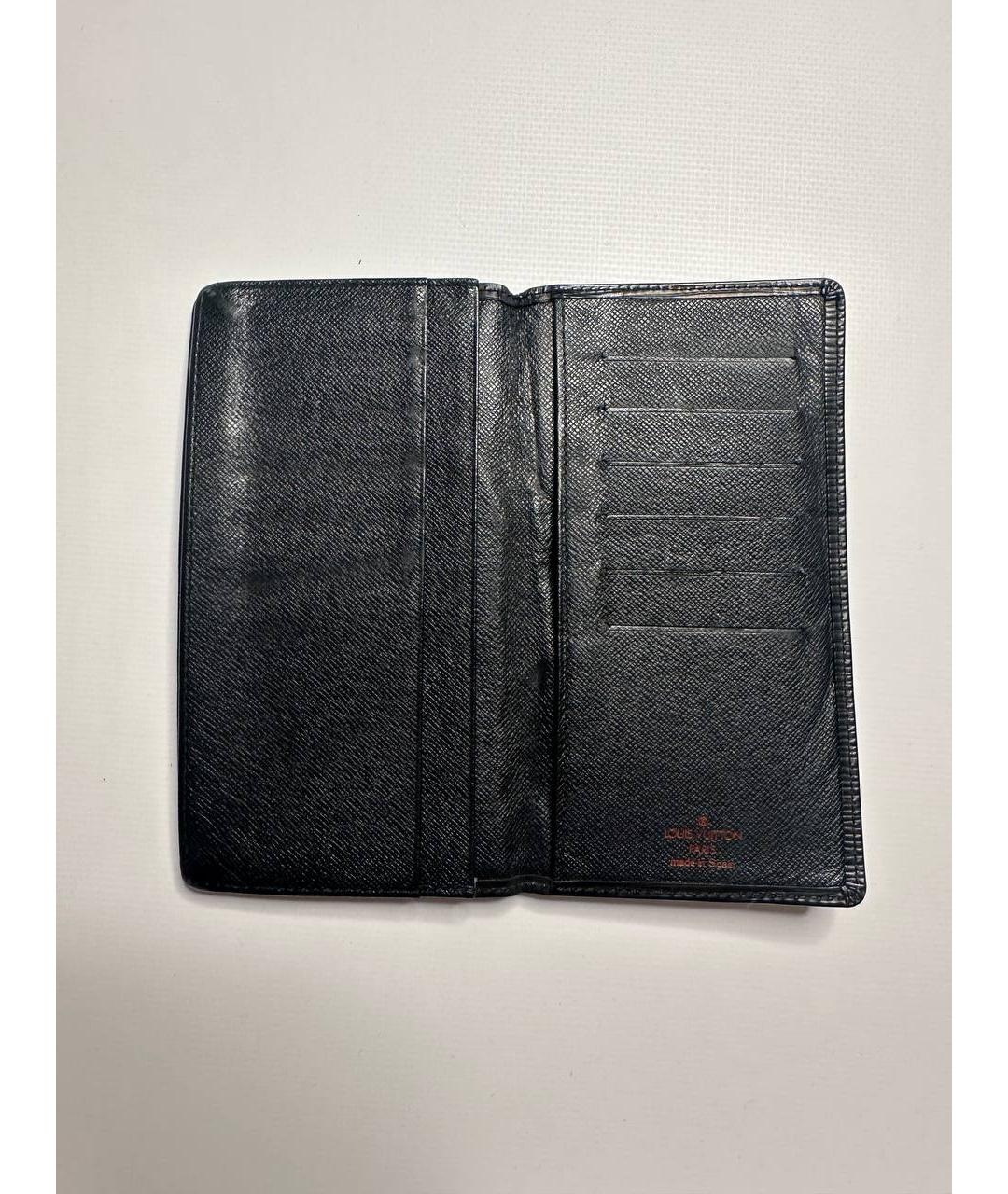 LOUIS VUITTON Черный кожаный кошелек, фото 5
