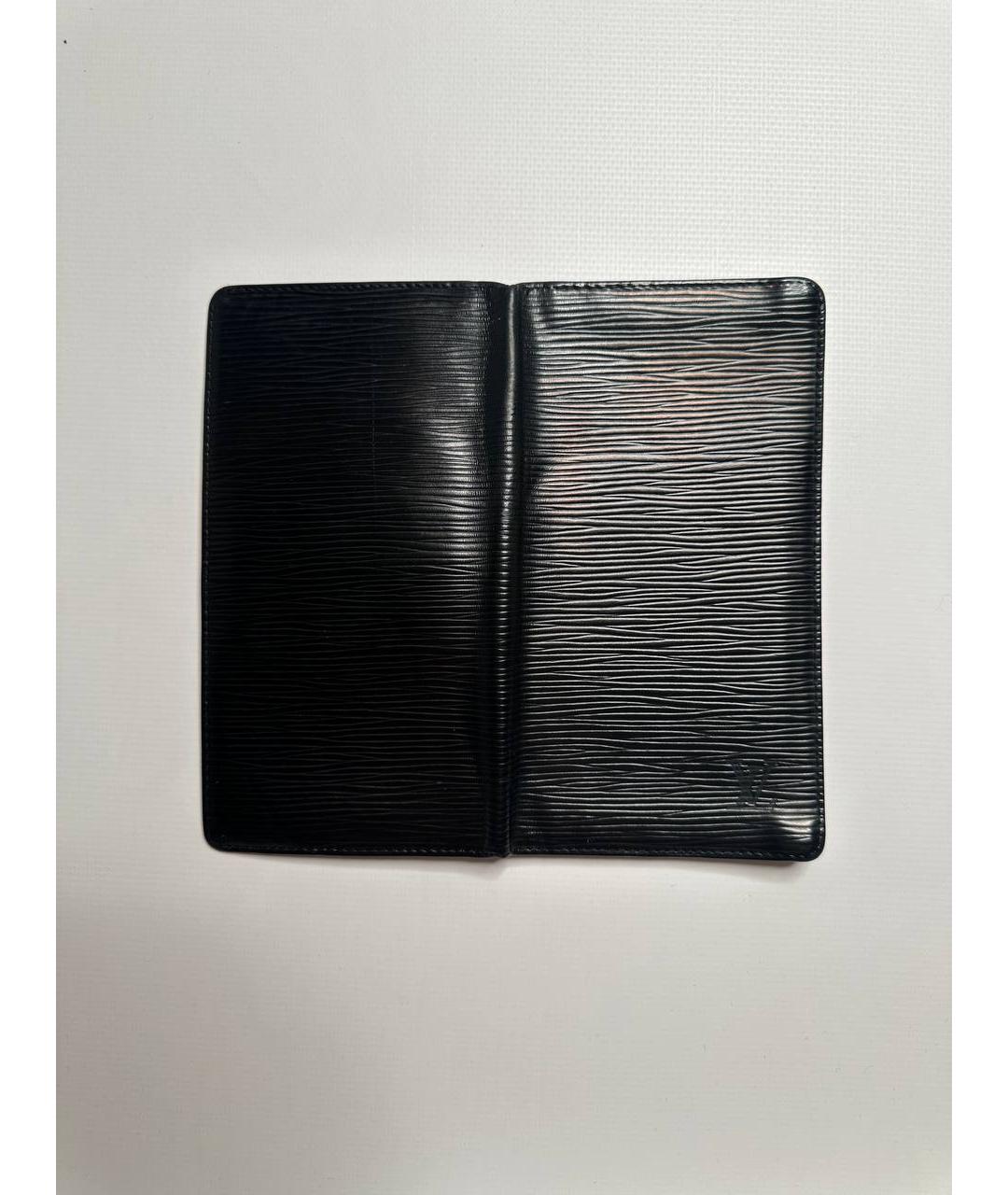 LOUIS VUITTON Черный кожаный кошелек, фото 4