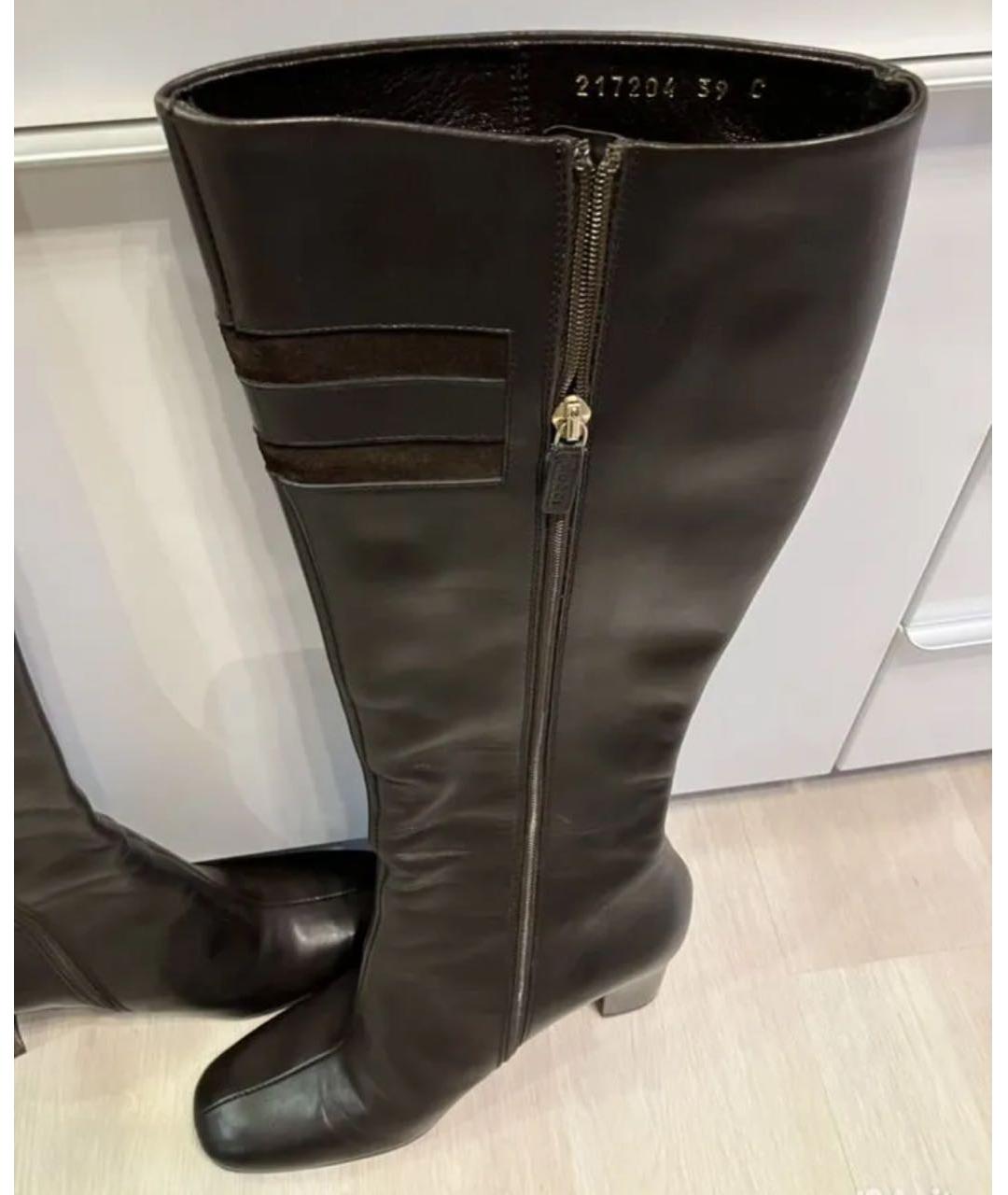 GUCCI Коричневые кожаные сапоги, фото 2