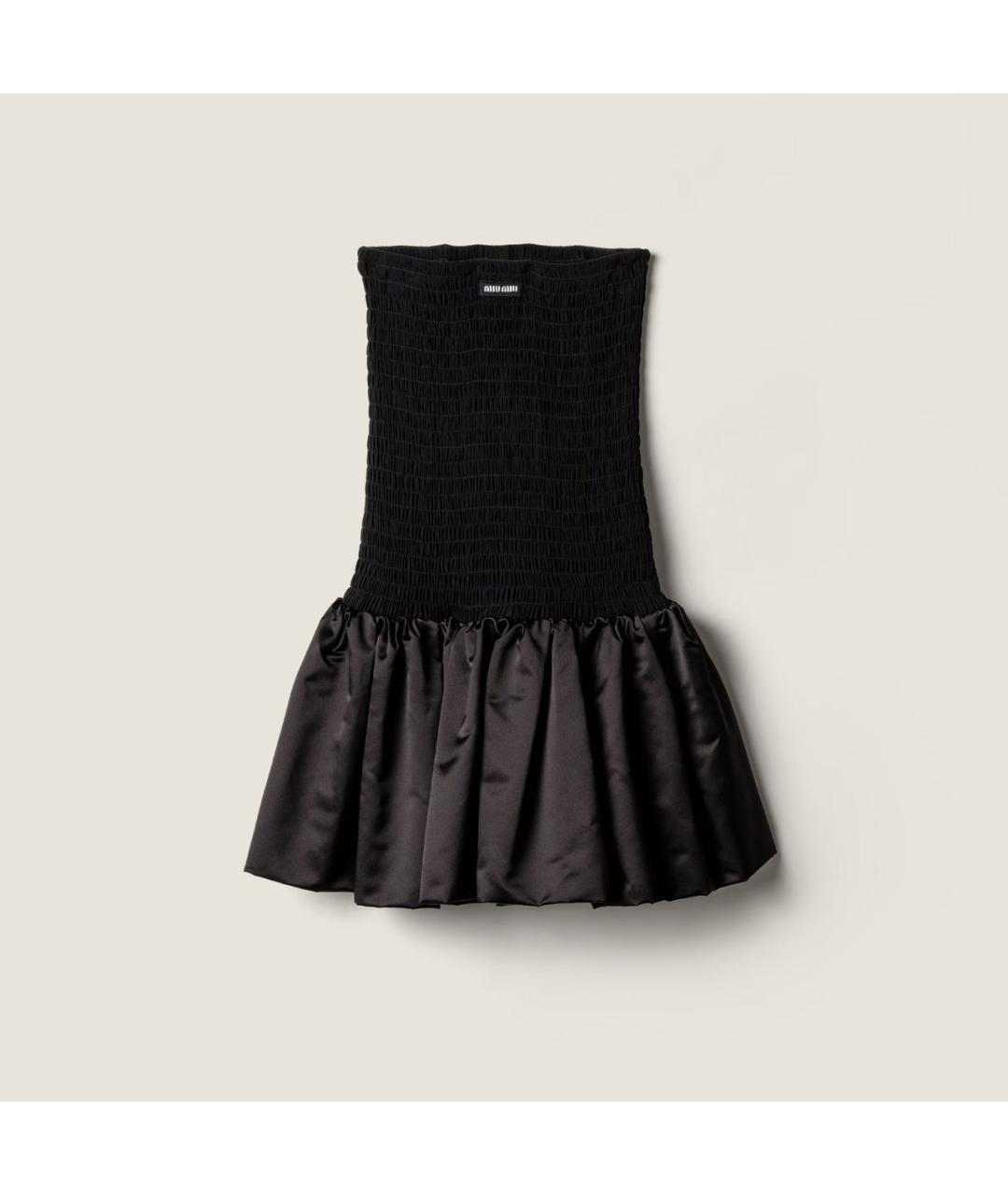 MIU MIU Черное шелковое повседневное платье, фото 4