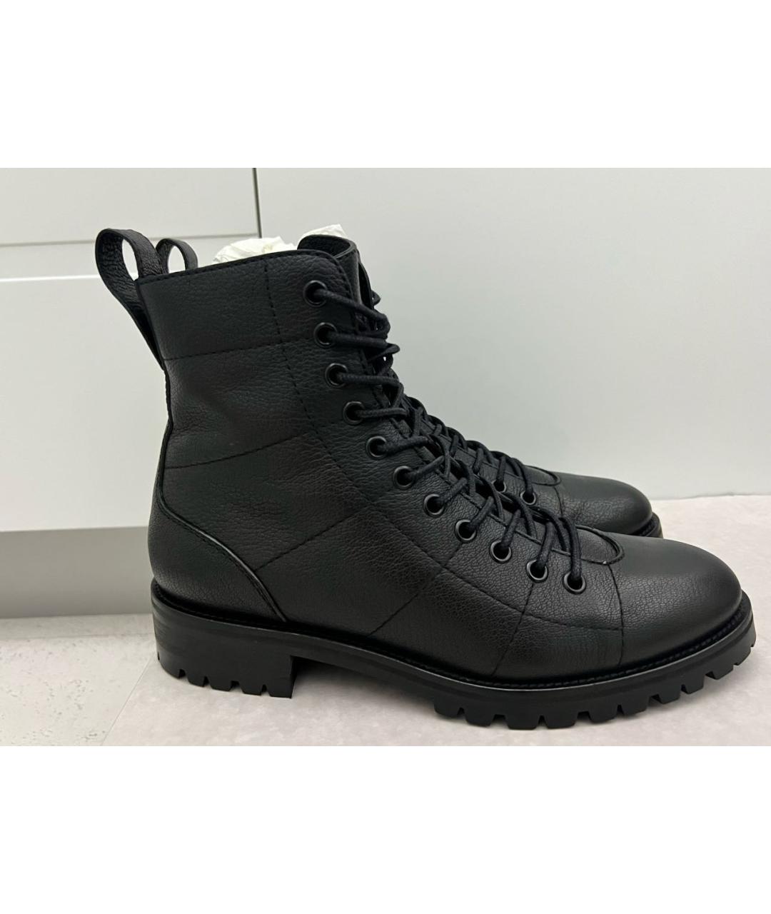 JIMMY CHOO Черные кожаные ботинки, фото 9