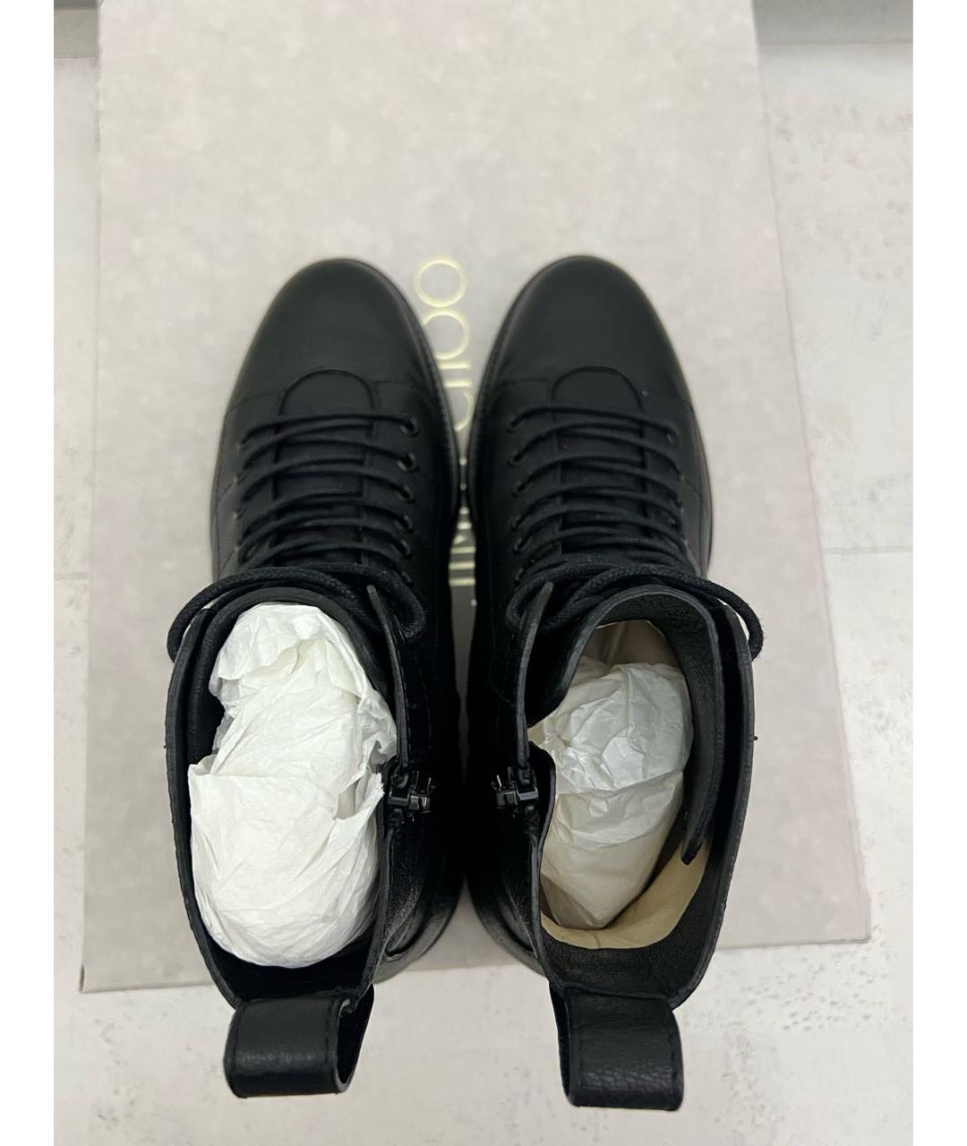 JIMMY CHOO Черные кожаные ботинки, фото 3