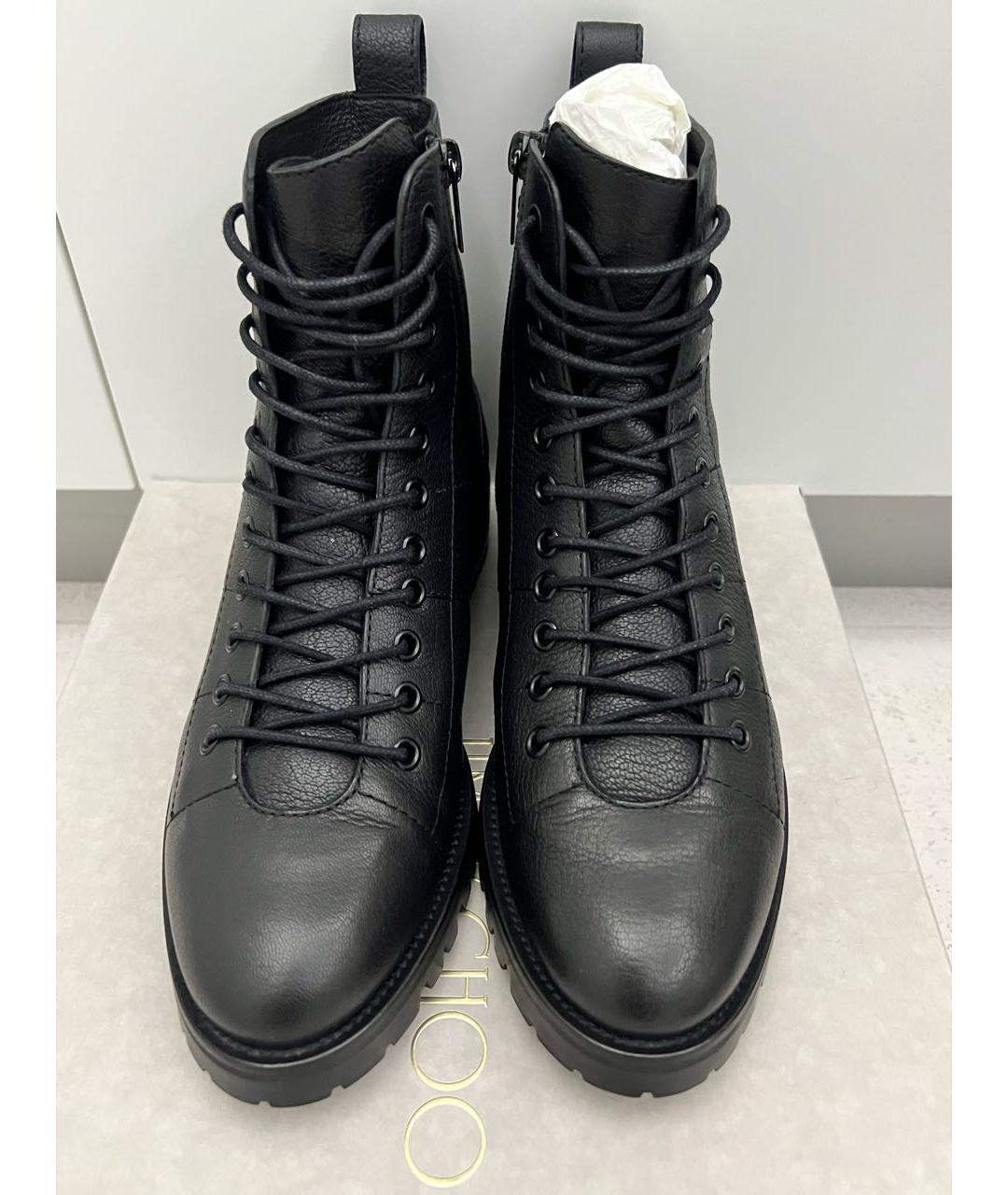 JIMMY CHOO Черные кожаные ботинки, фото 2