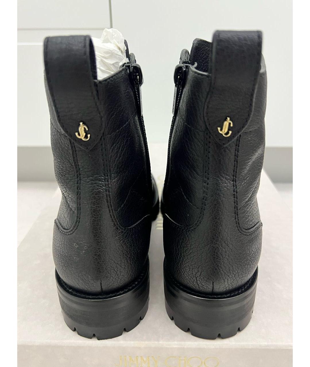 JIMMY CHOO Черные кожаные ботинки, фото 4