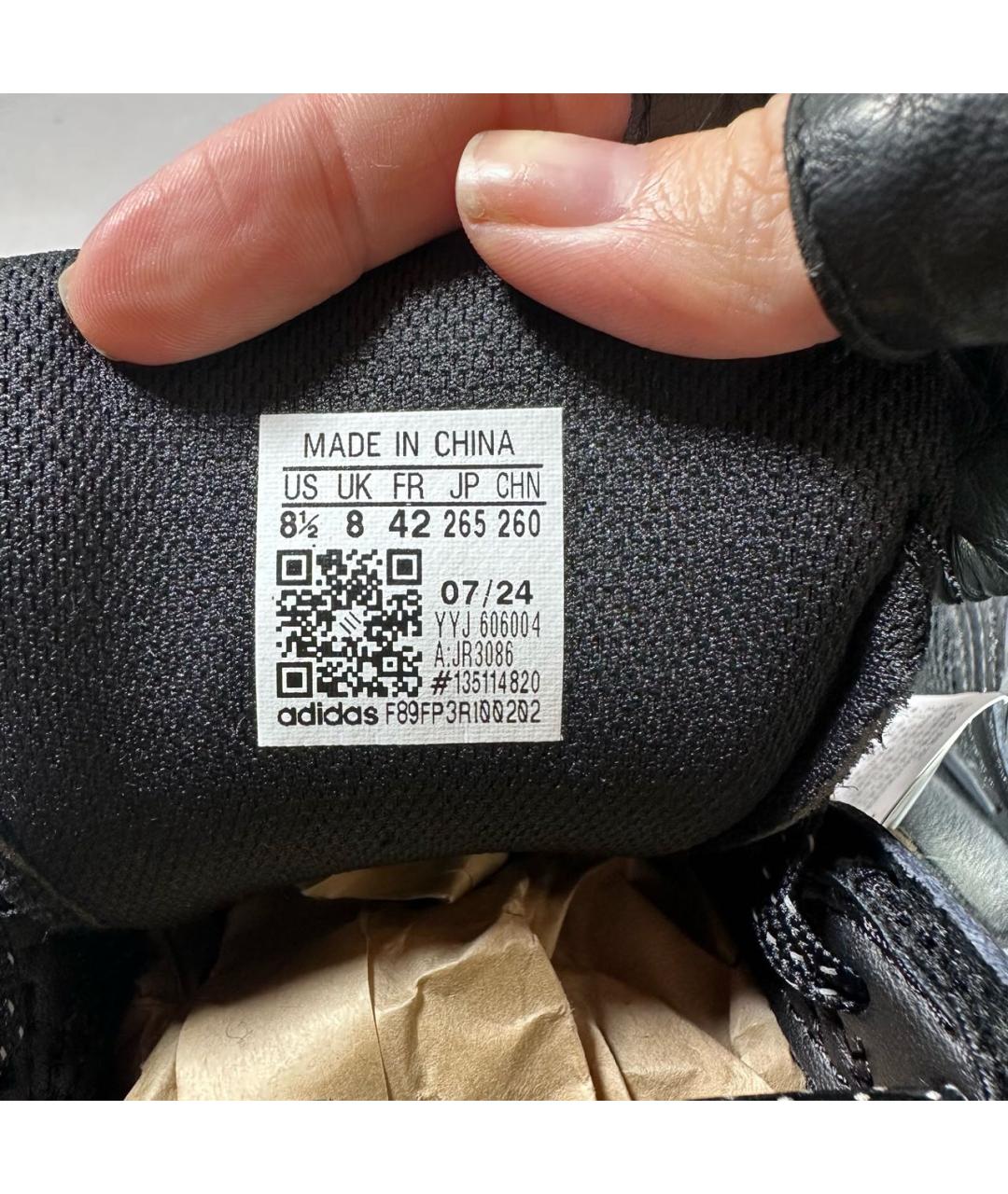 ADIDAS Черные текстильные высокие кроссовки / кеды, фото 5