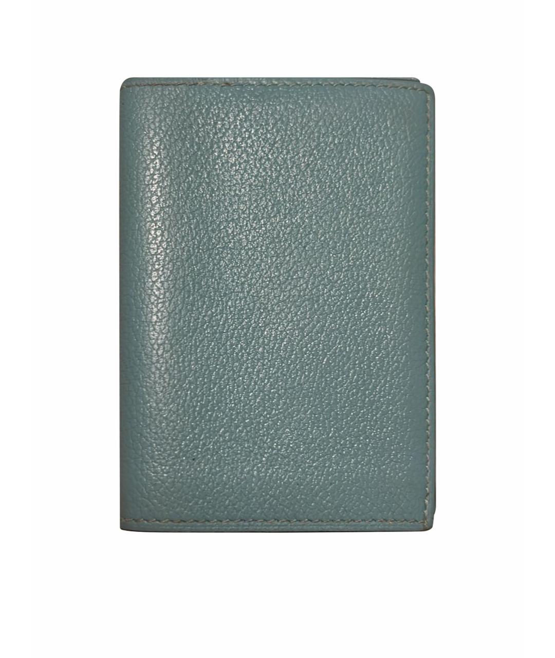 HERMES Голубой кожаный кошелек, фото 1