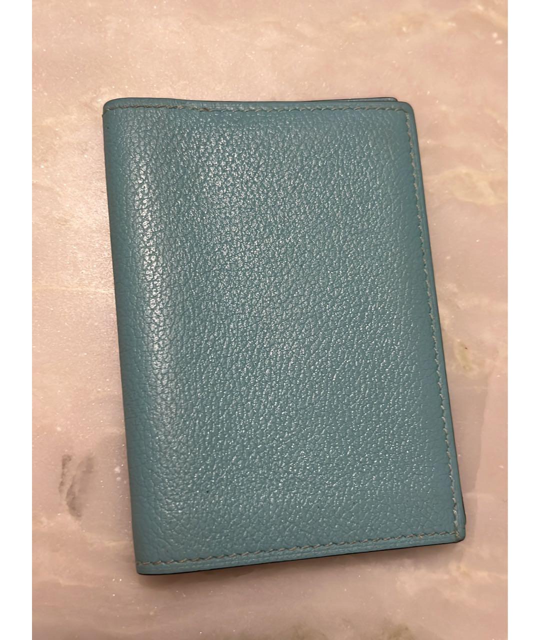 HERMES Голубой кожаный кошелек, фото 5