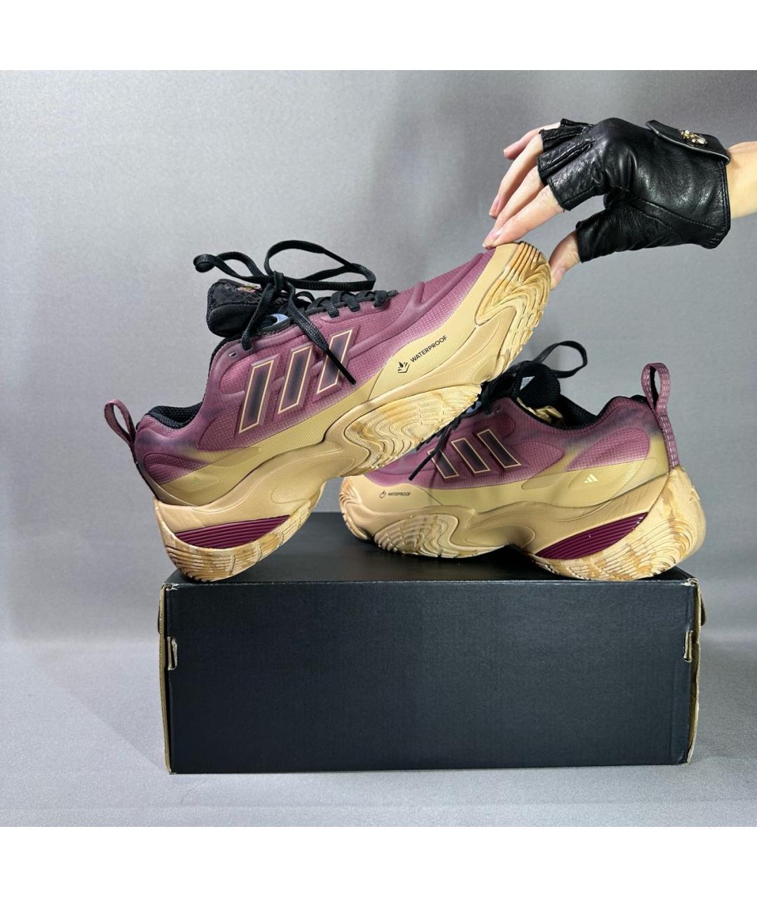 ADIDAS Бордовые резиновые низкие кроссовки / кеды, фото 9