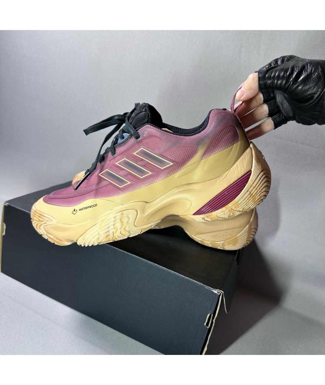 ADIDAS Бордовые резиновые низкие кроссовки / кеды, фото 8