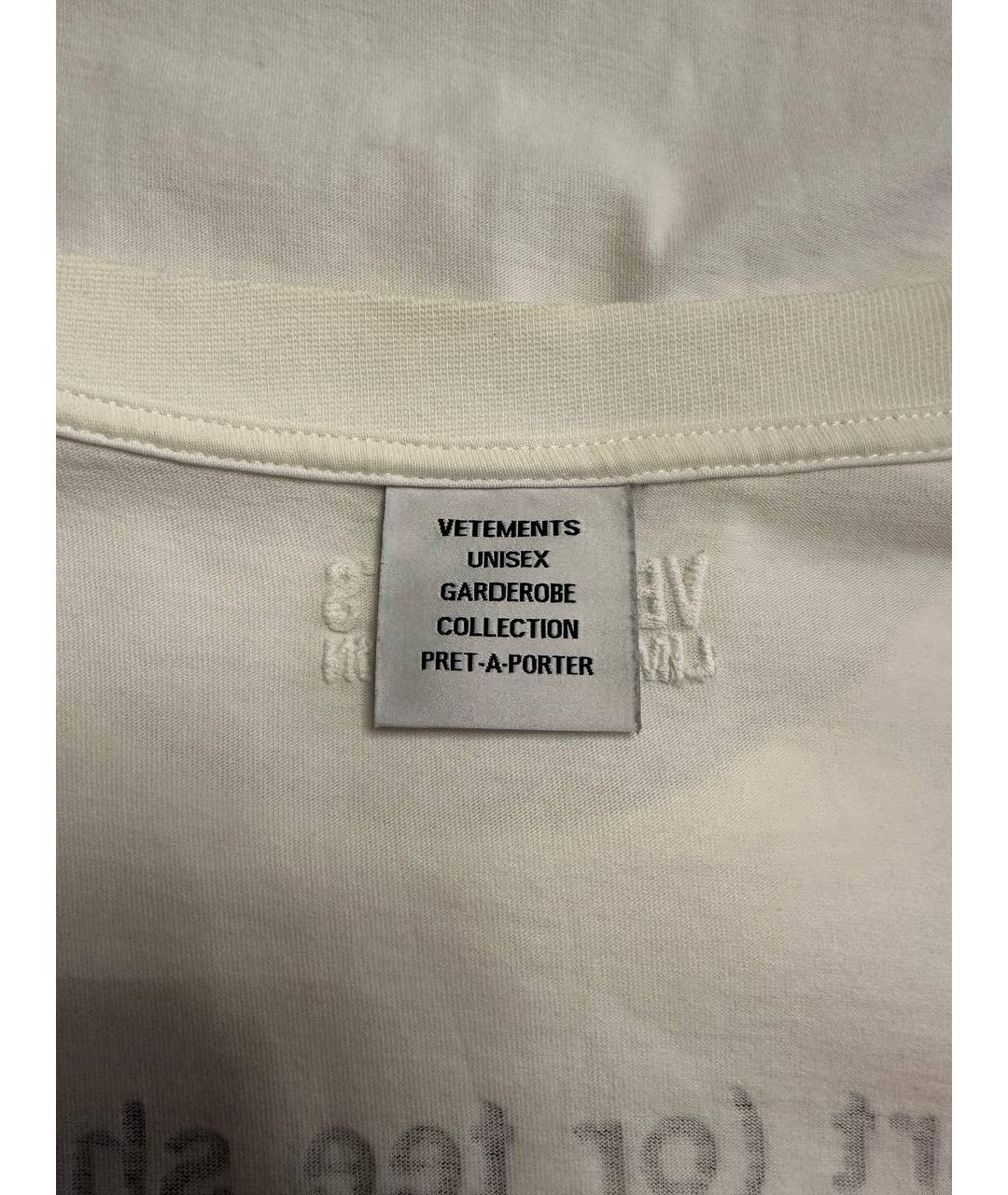 VETEMENTS Белая хлопковая футболка, фото 4
