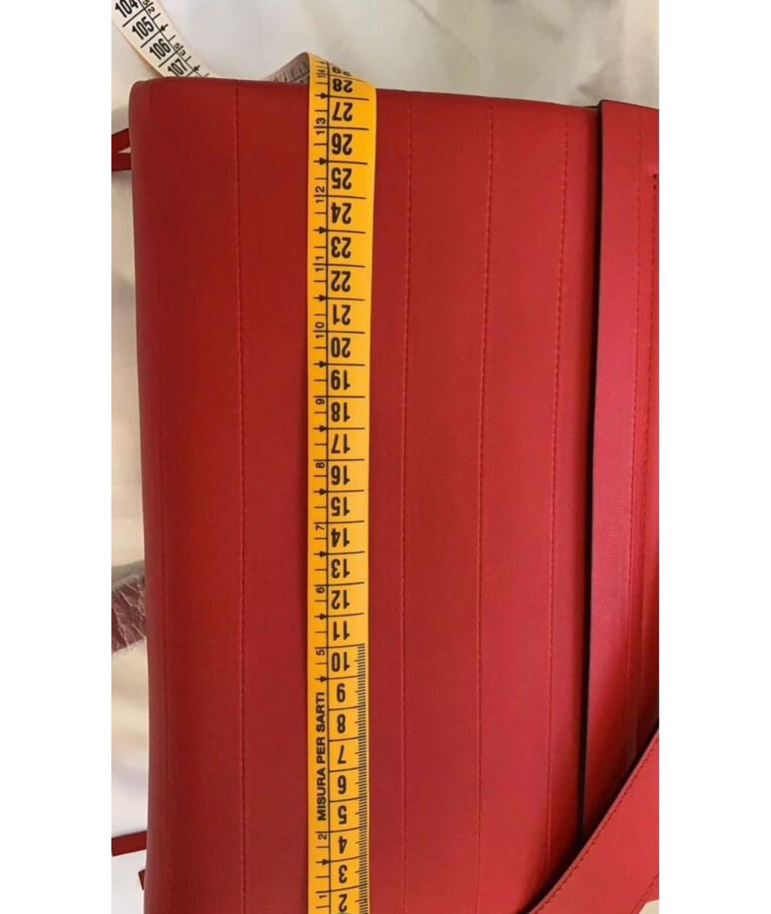 VALENTINO Красная кожаная сумка с короткими ручками, фото 8