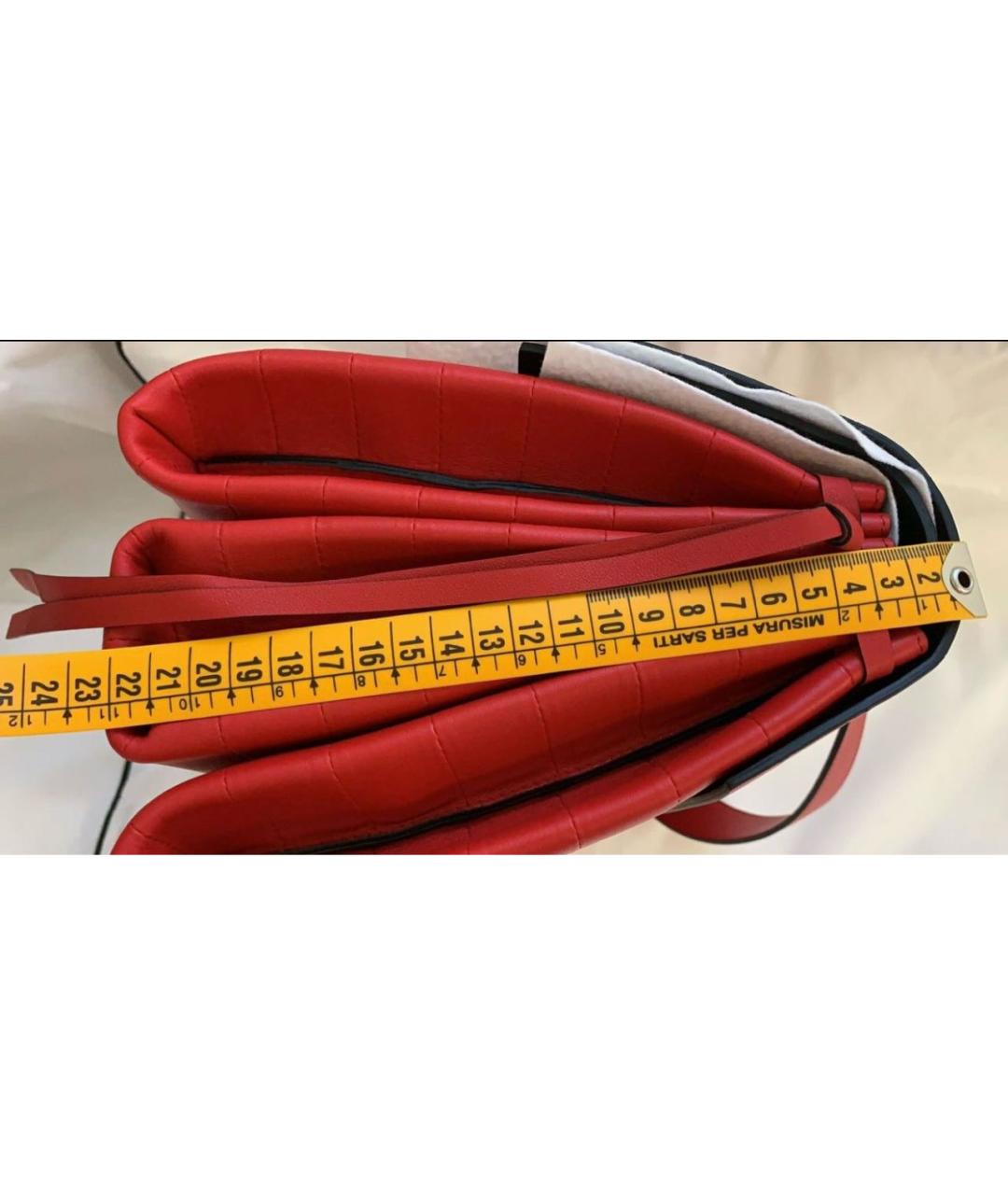 VALENTINO Красная кожаная сумка с короткими ручками, фото 7