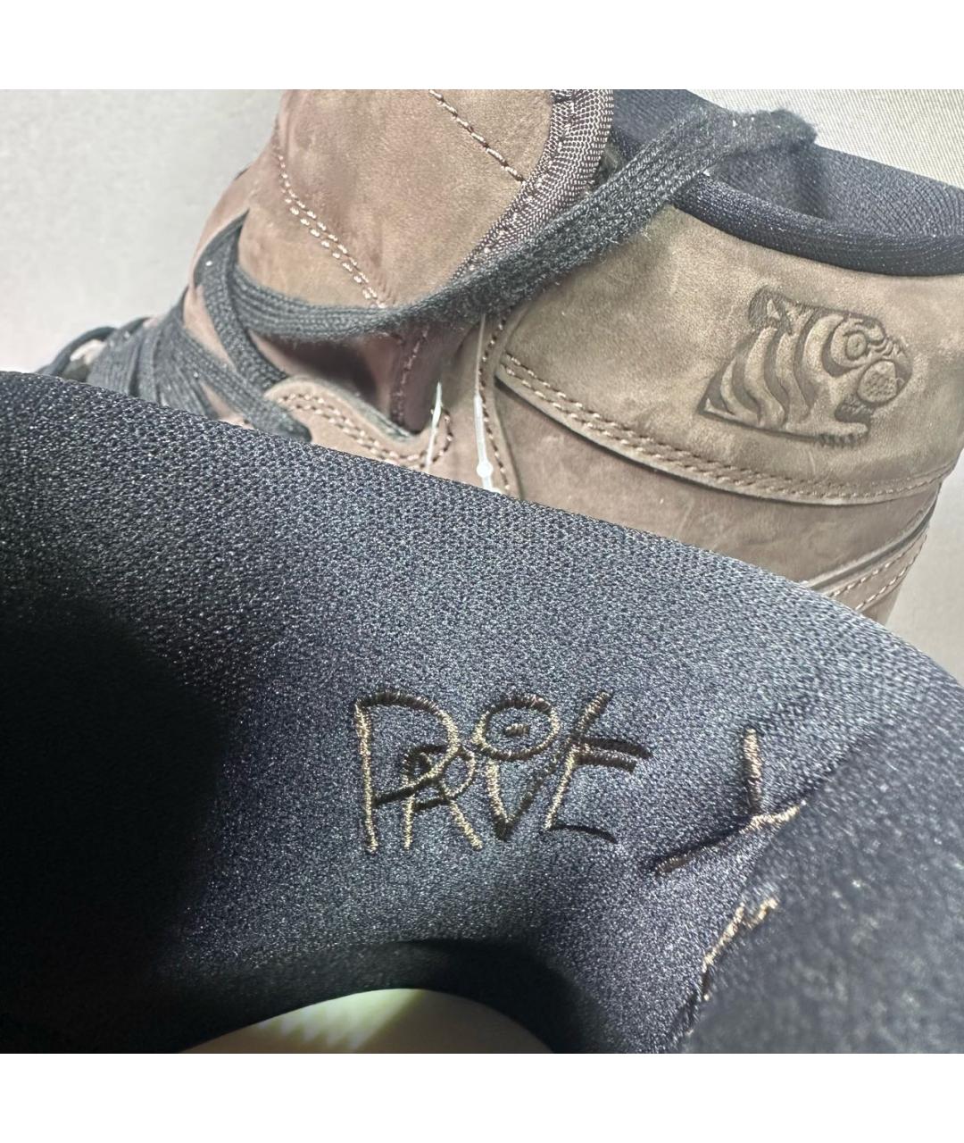 JORDAN Коричневые замшевые высокие кроссовки / кеды, фото 7