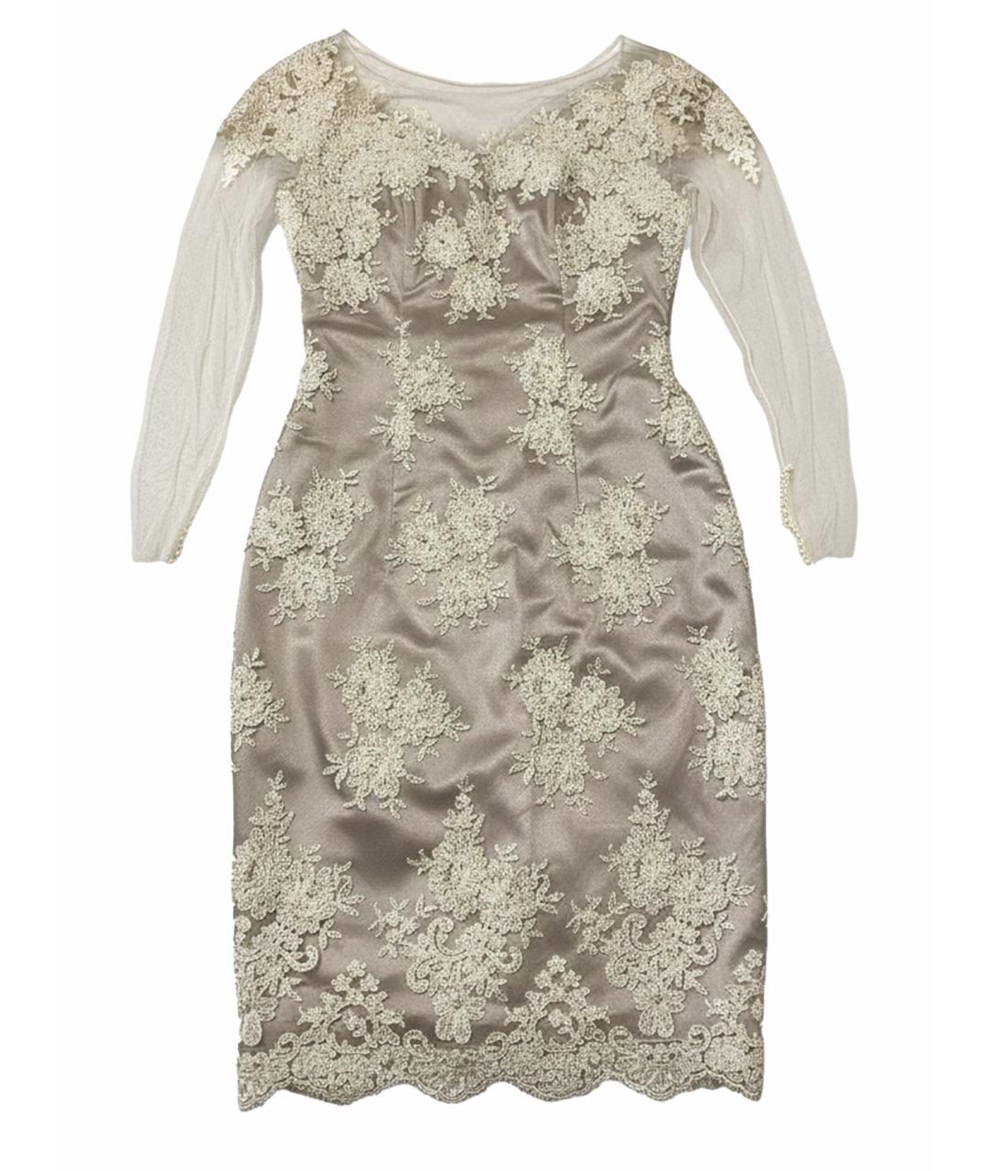 ZUHAIR MURAD Бежевое кружевное коктейльное платье, фото 1