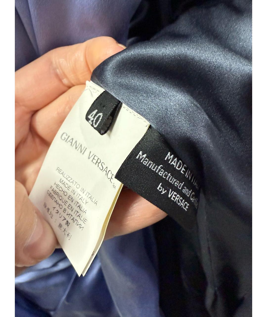 VERSACE Синяя меховая шуба, фото 4